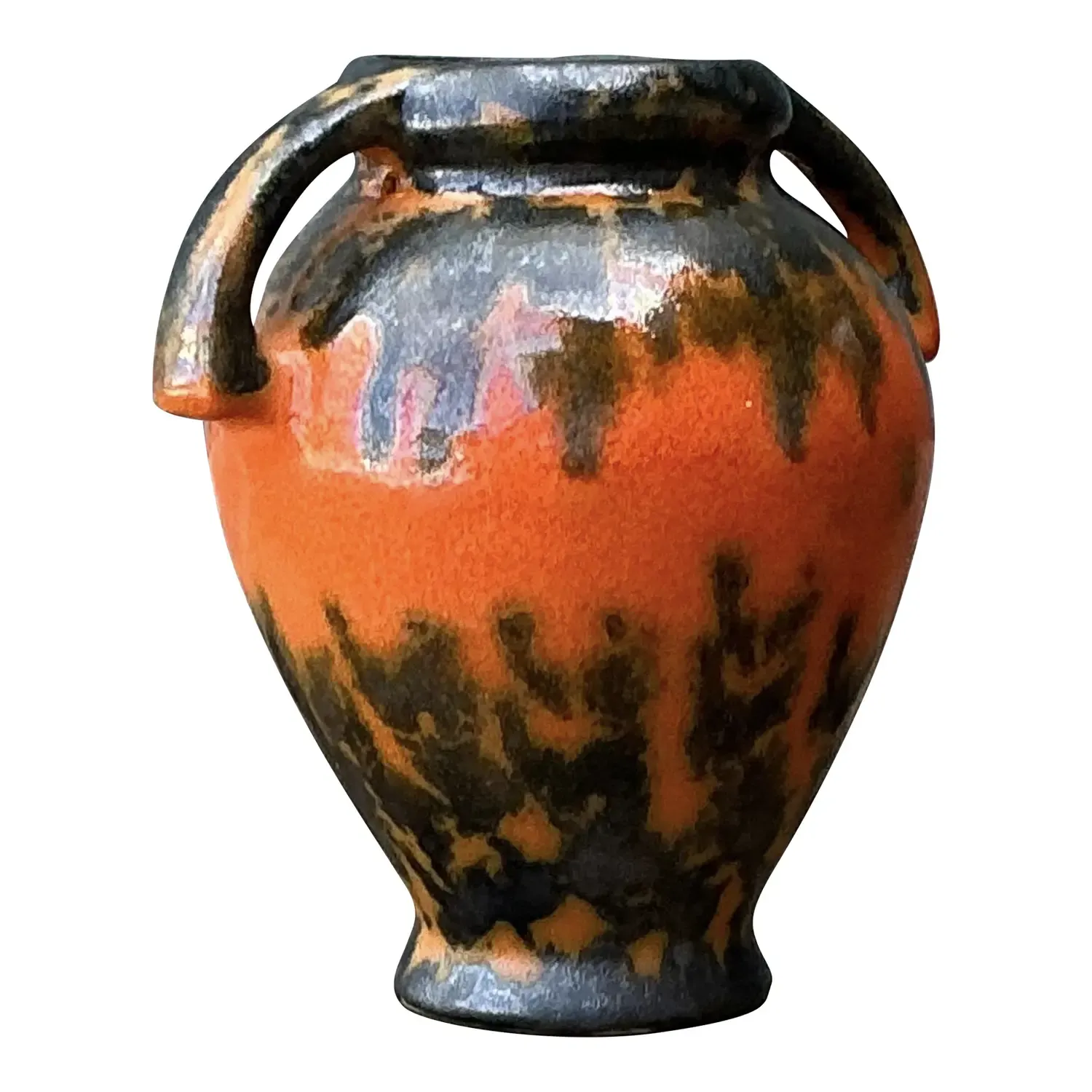 Vintage Lava Glaze Ceramic Small Vase — additional photo 1