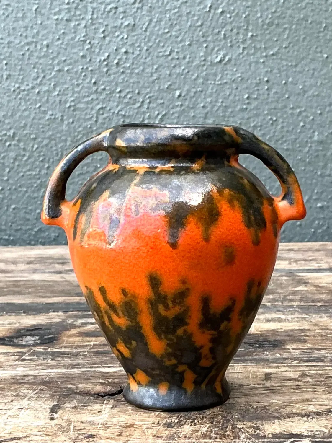 Vintage Lava Glaze Ceramic Small Vase — additional photo 2