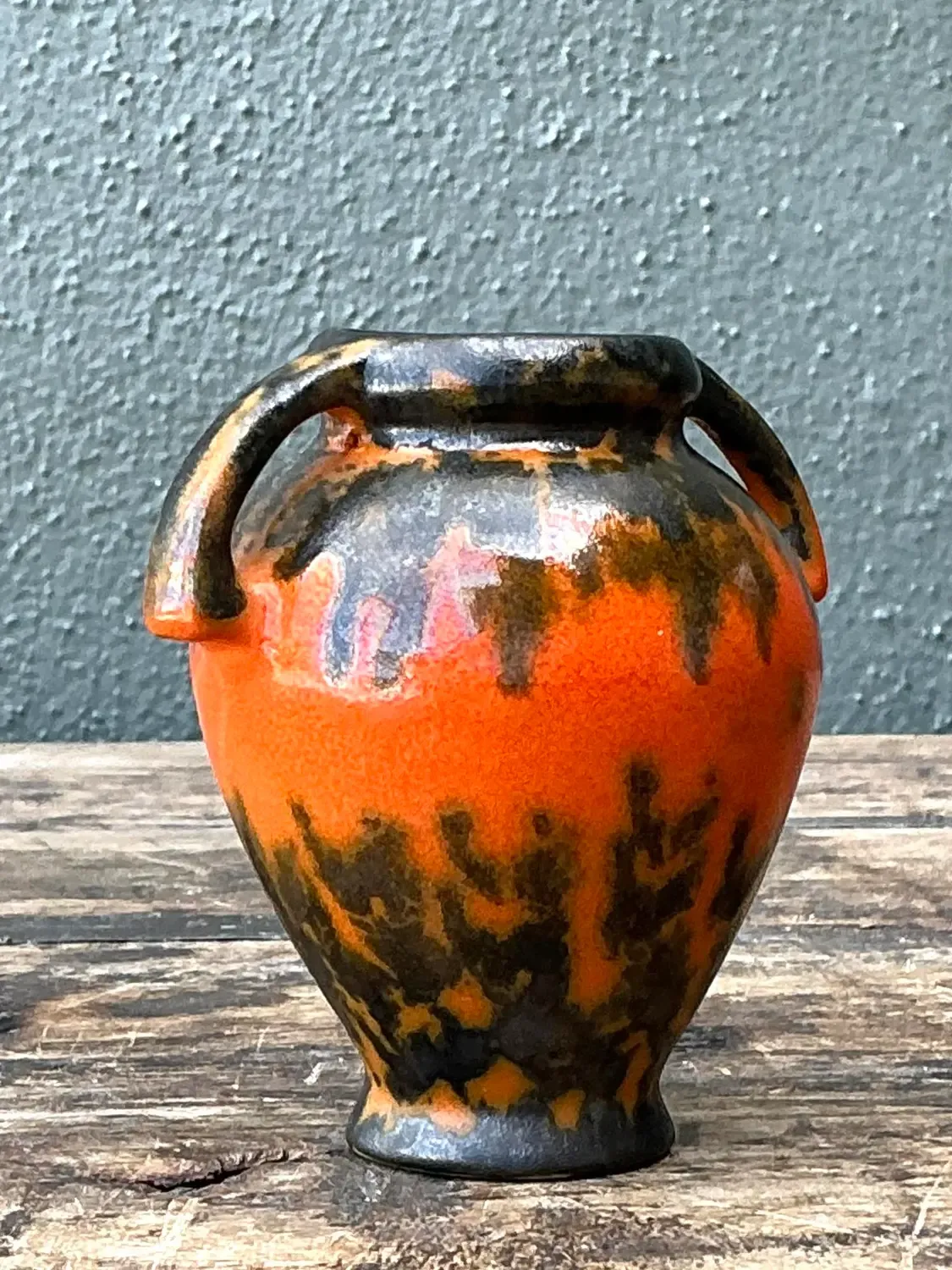 Vintage Lava Glaze Ceramic Small Vase — additional photo 3