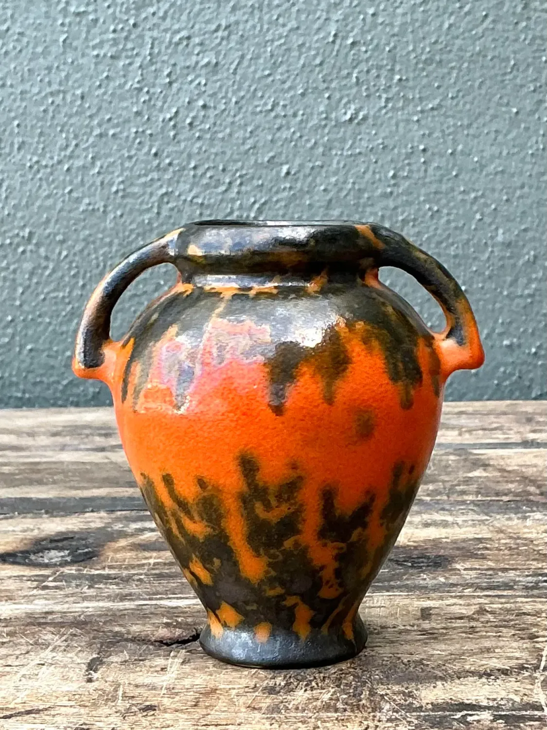 Vintage Lava Glaze Ceramic Small Vase — additional photo 4