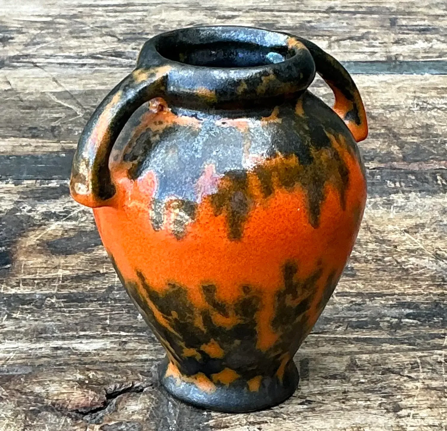 Vintage Lava Glaze Ceramic Small Vase — additional photo 5