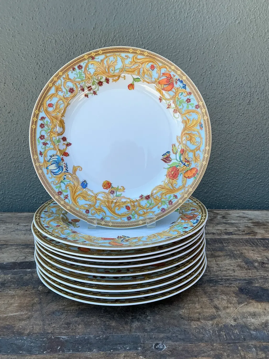Vintage “Les Jardin De Versace” for Rosenthal Dinner Plates Z- Set of 10 — additional photo 1