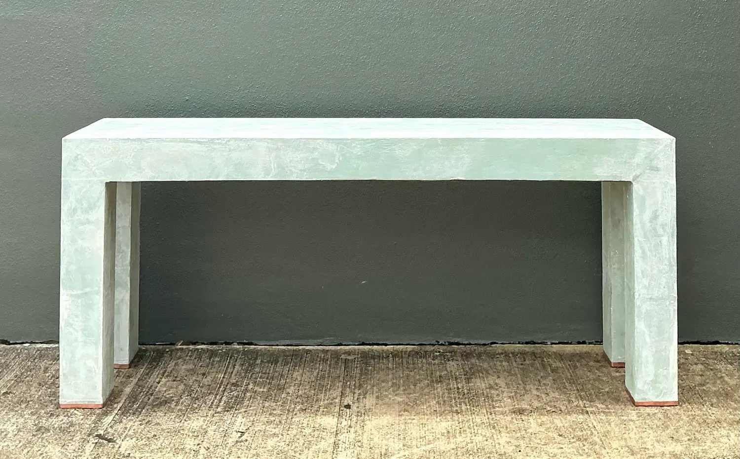 Vintage Linen Buon Fresco Faux Finished Console Table in Venetian Green — additional photo 1