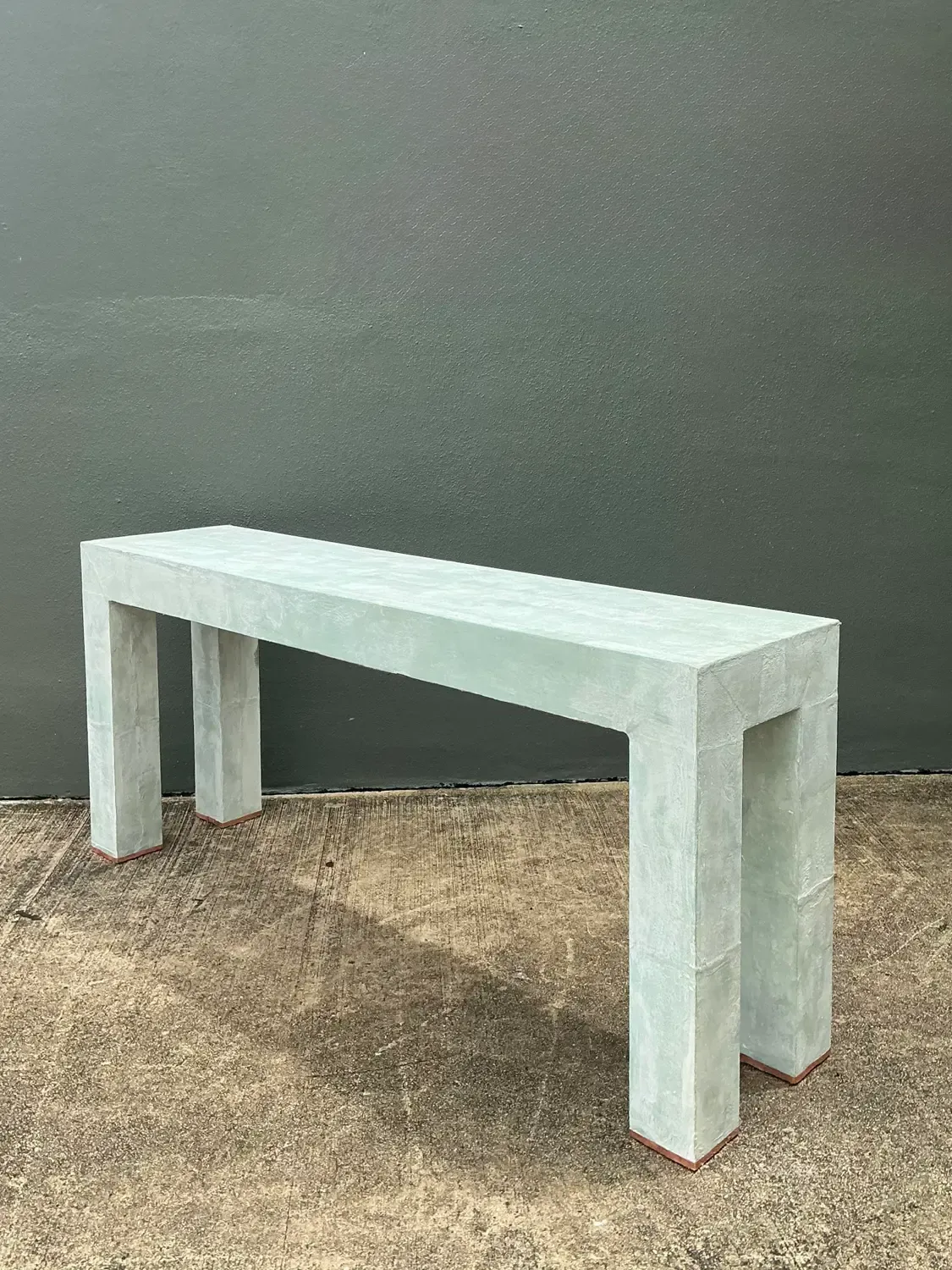 Vintage Linen Buon Fresco Faux Finished Console Table in Venetian Green — additional photo 4