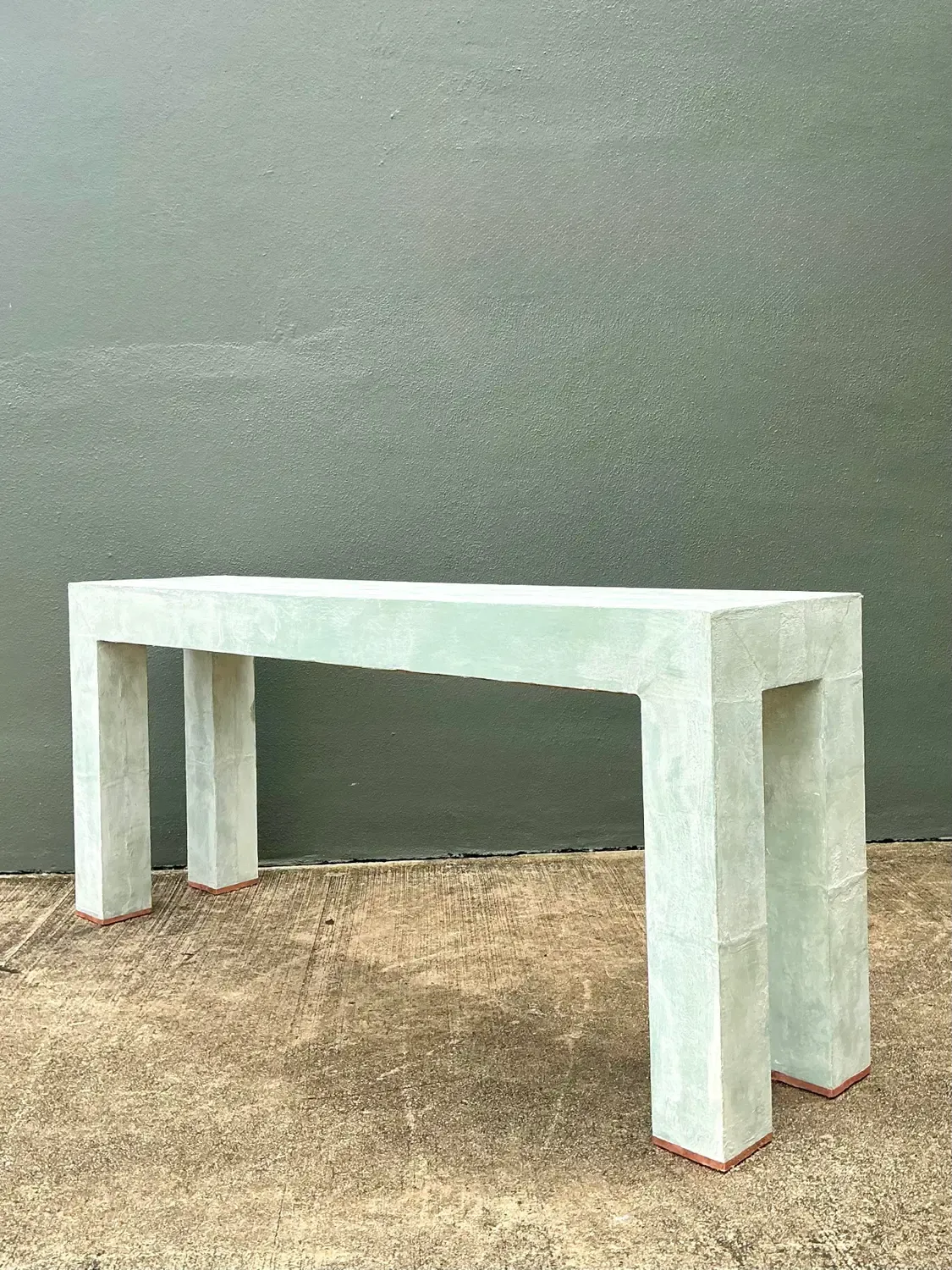 Vintage Linen Buon Fresco Faux Finished Console Table in Venetian Green — additional photo 5