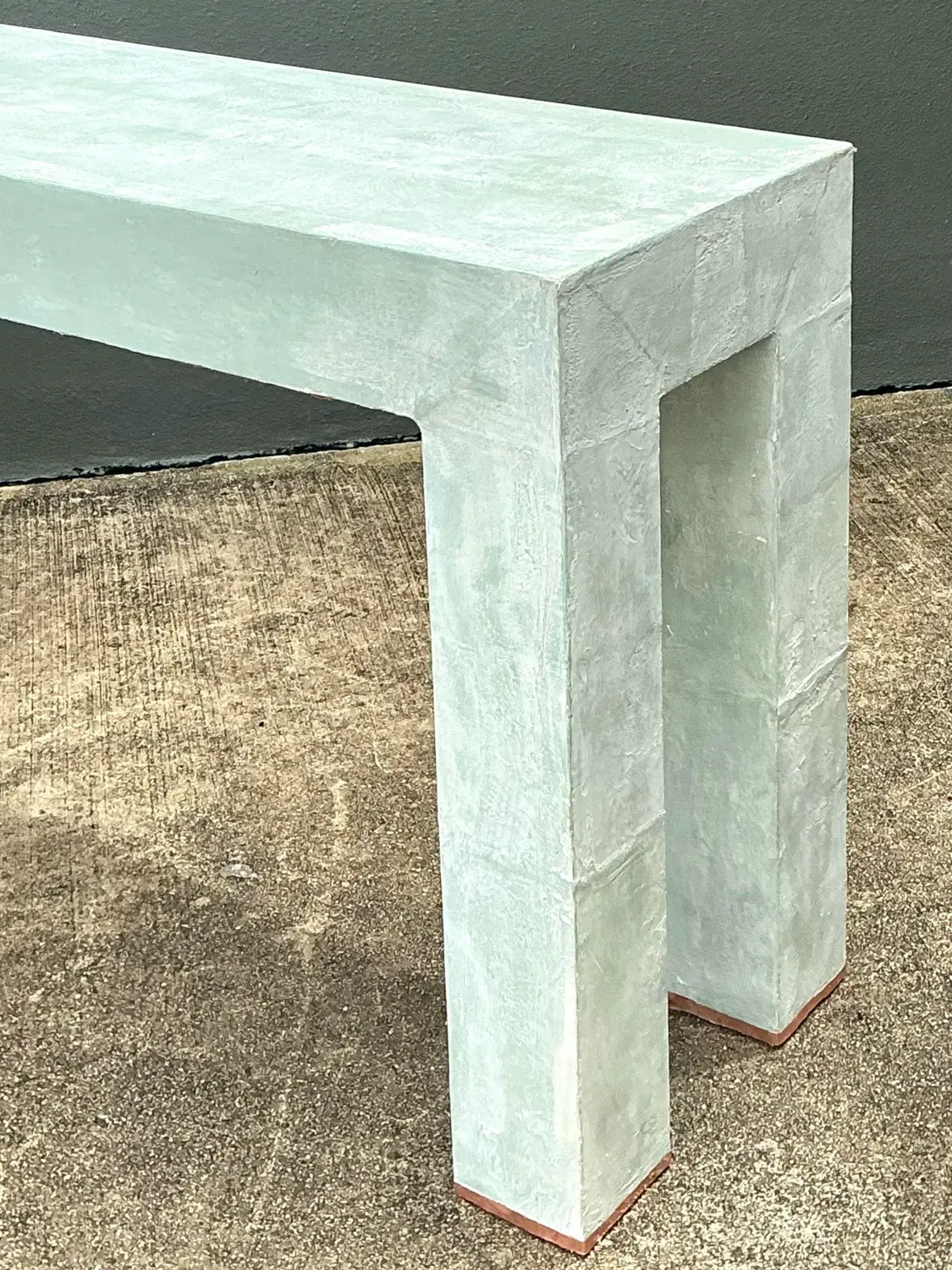 Vintage Linen Buon Fresco Faux Finished Console Table in Venetian Green — additional photo 6