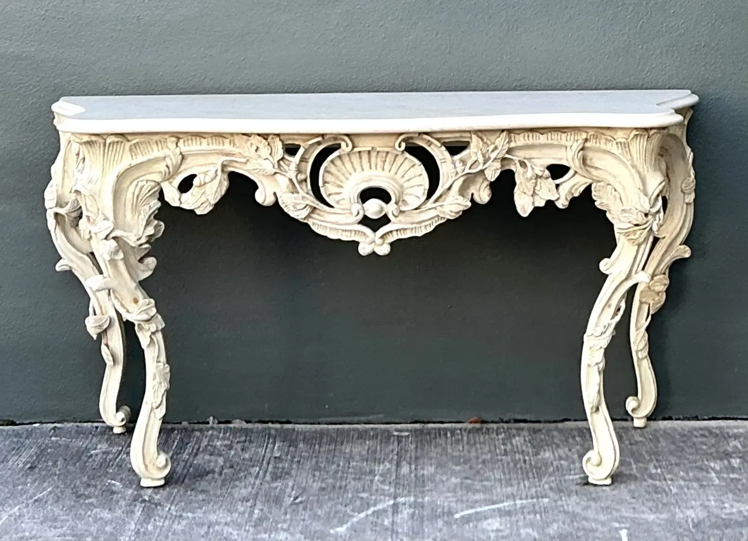 Vintage Louis XVI Stone Top Console Table — additional photo 2