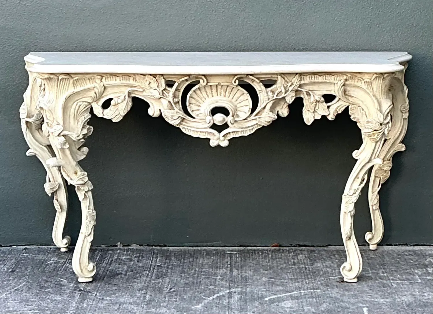 Vintage Louis XVI Stone Top Console Table — additional photo 3