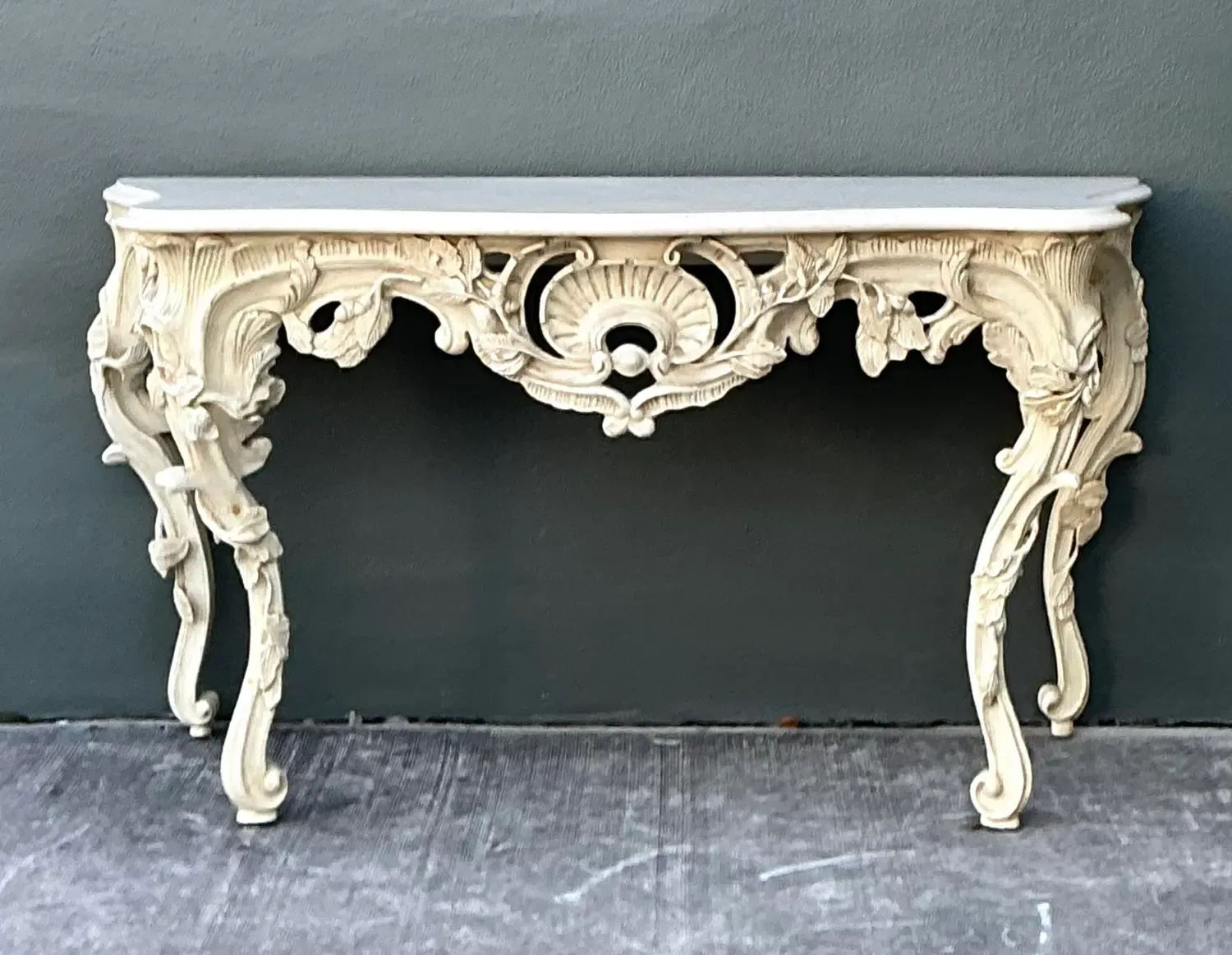 Vintage Louis XVI Stone Top Console Table — additional photo 4