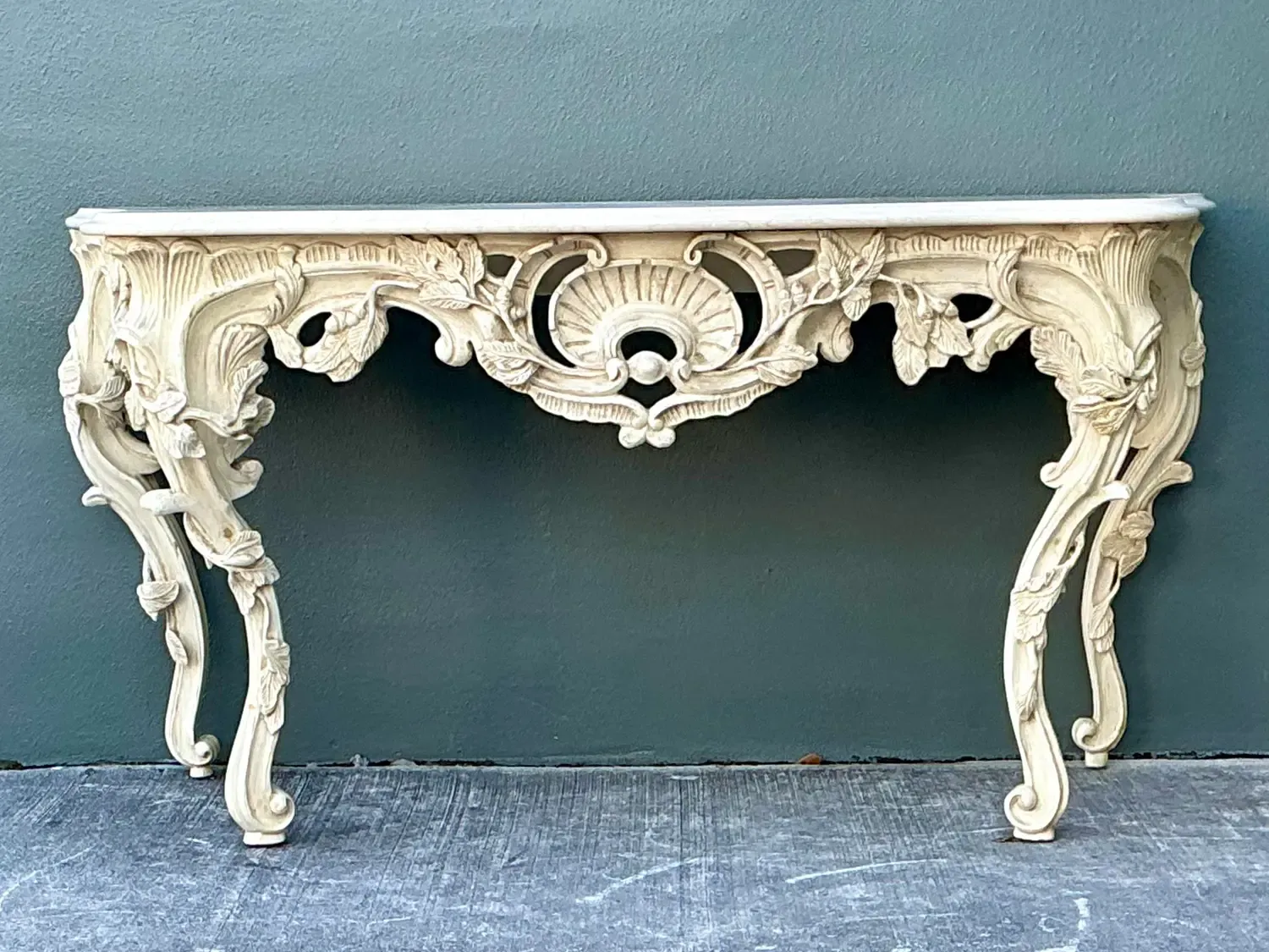 Vintage Louis XVI Stone Top Console Table — additional photo 5