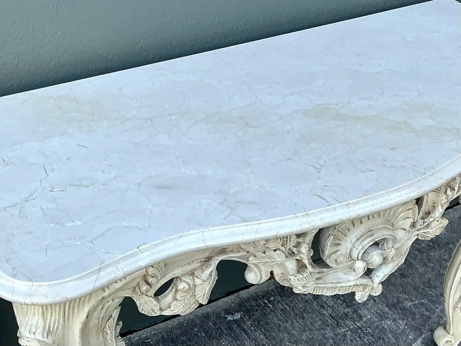 Vintage Louis XVI Stone Top Console Table — additional photo 6