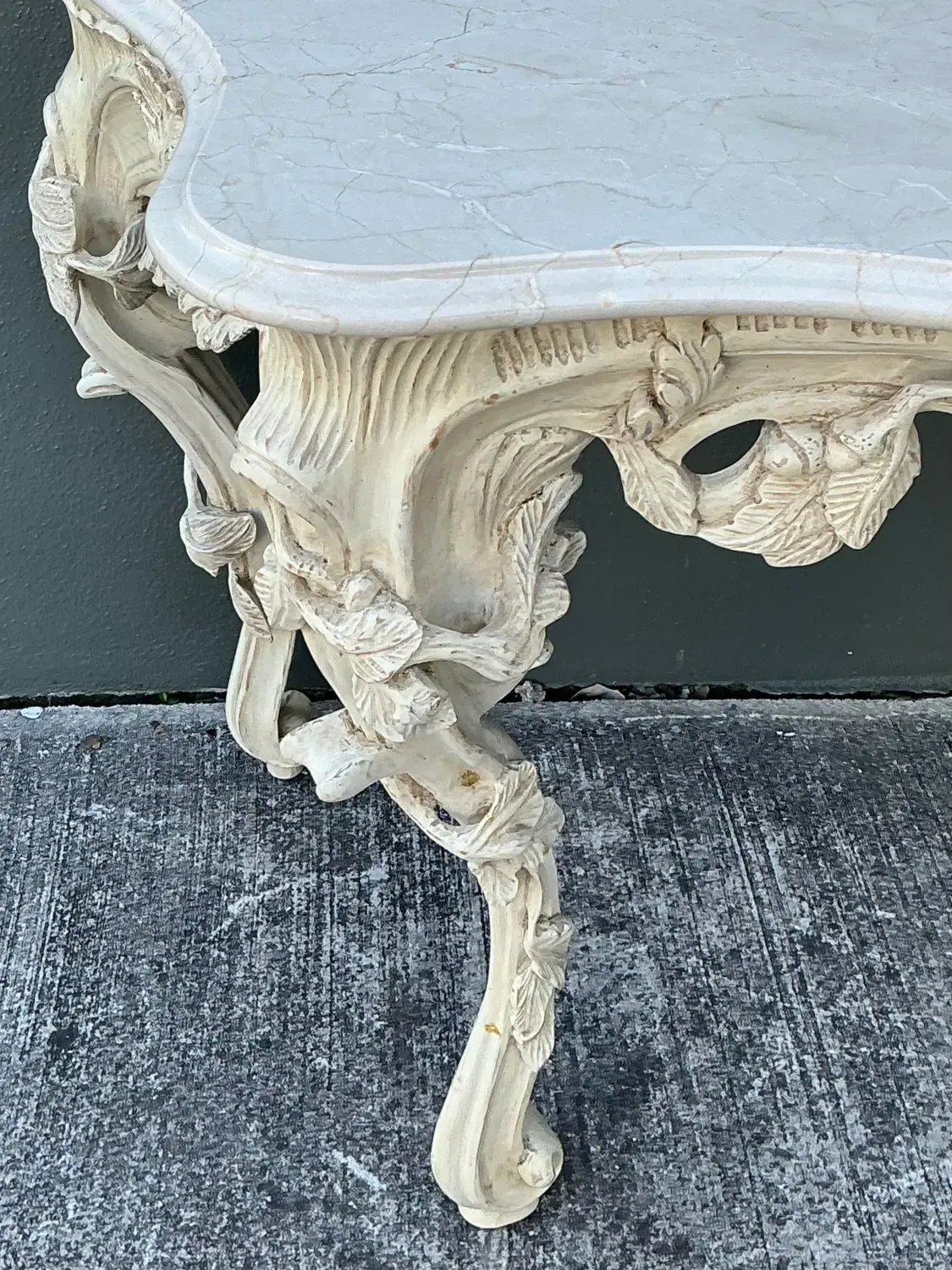 Vintage Louis XVI Stone Top Console Table — additional photo 8