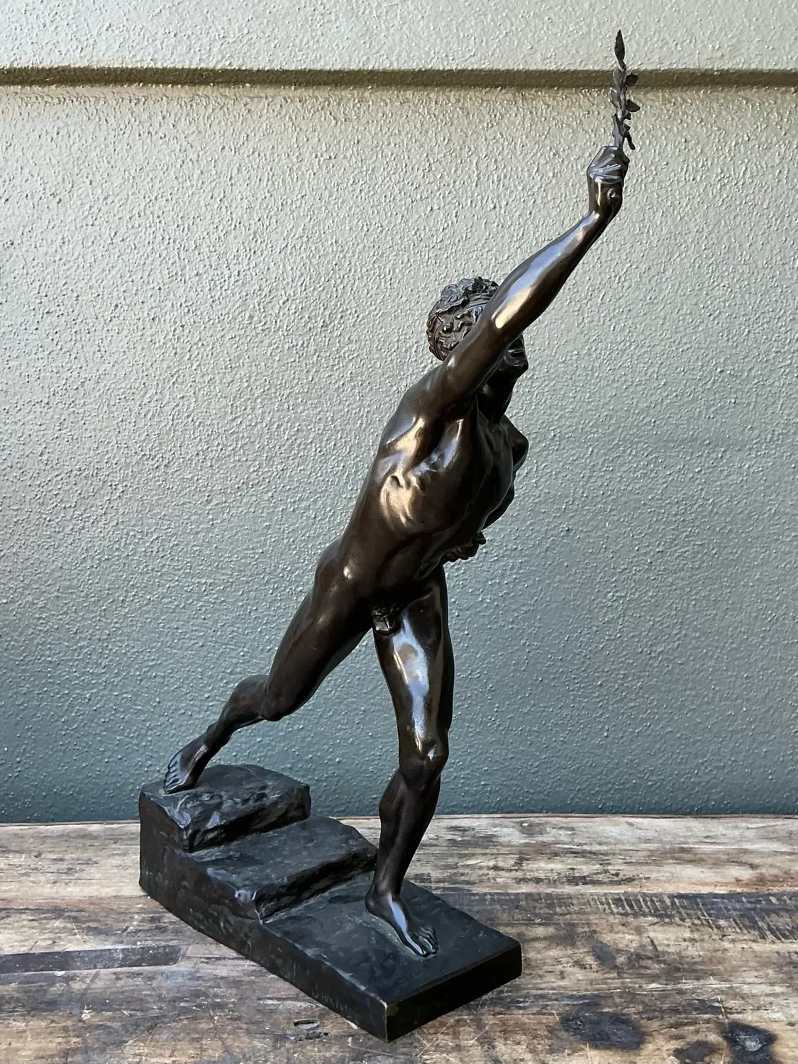 Vintage Max Kruse “Messenger of Victory” Bronze Sculpture of Man — additional photo 6