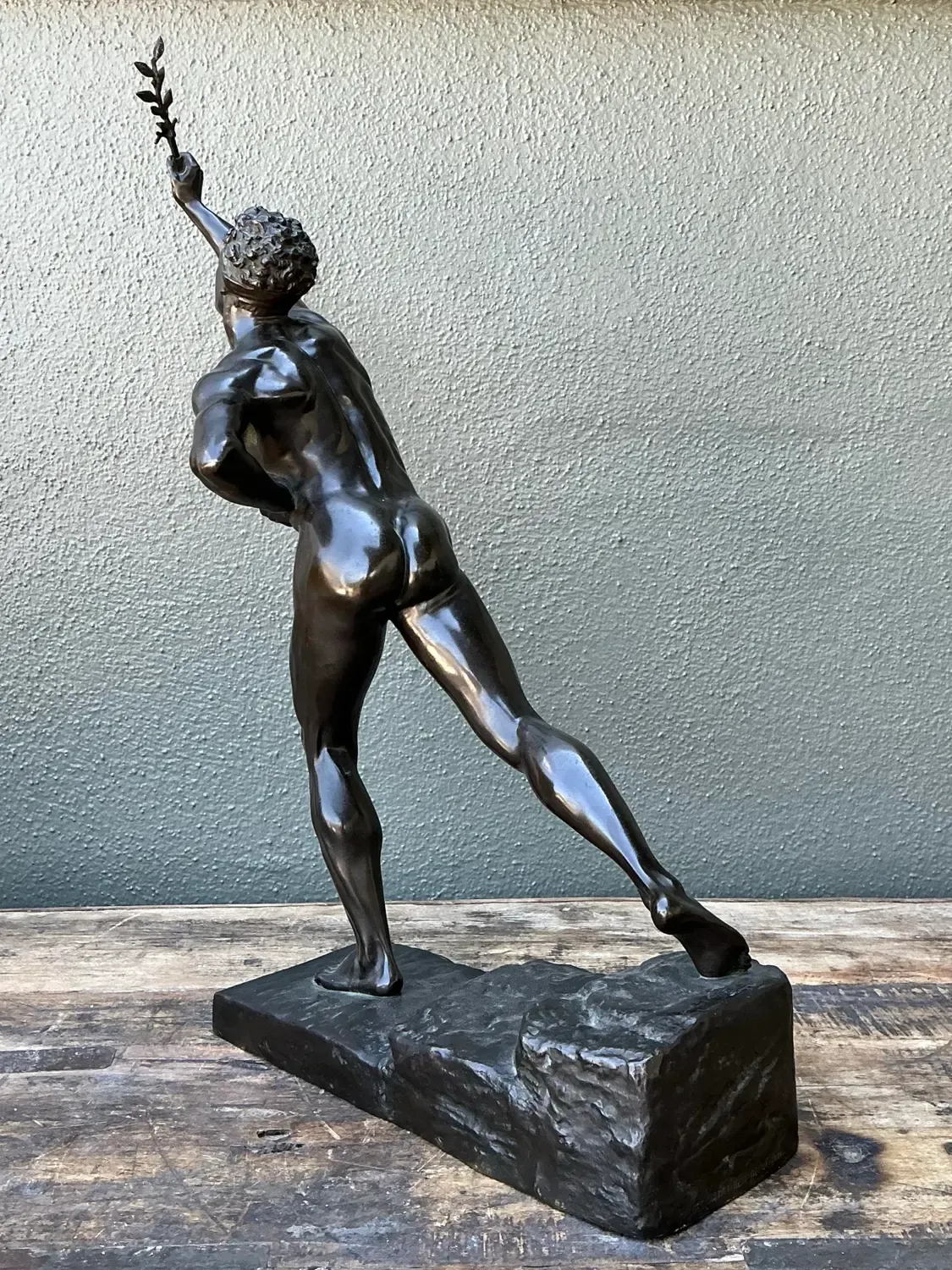 Vintage Max Kruse “Messenger of Victory” Bronze Sculpture of Man — additional photo 7