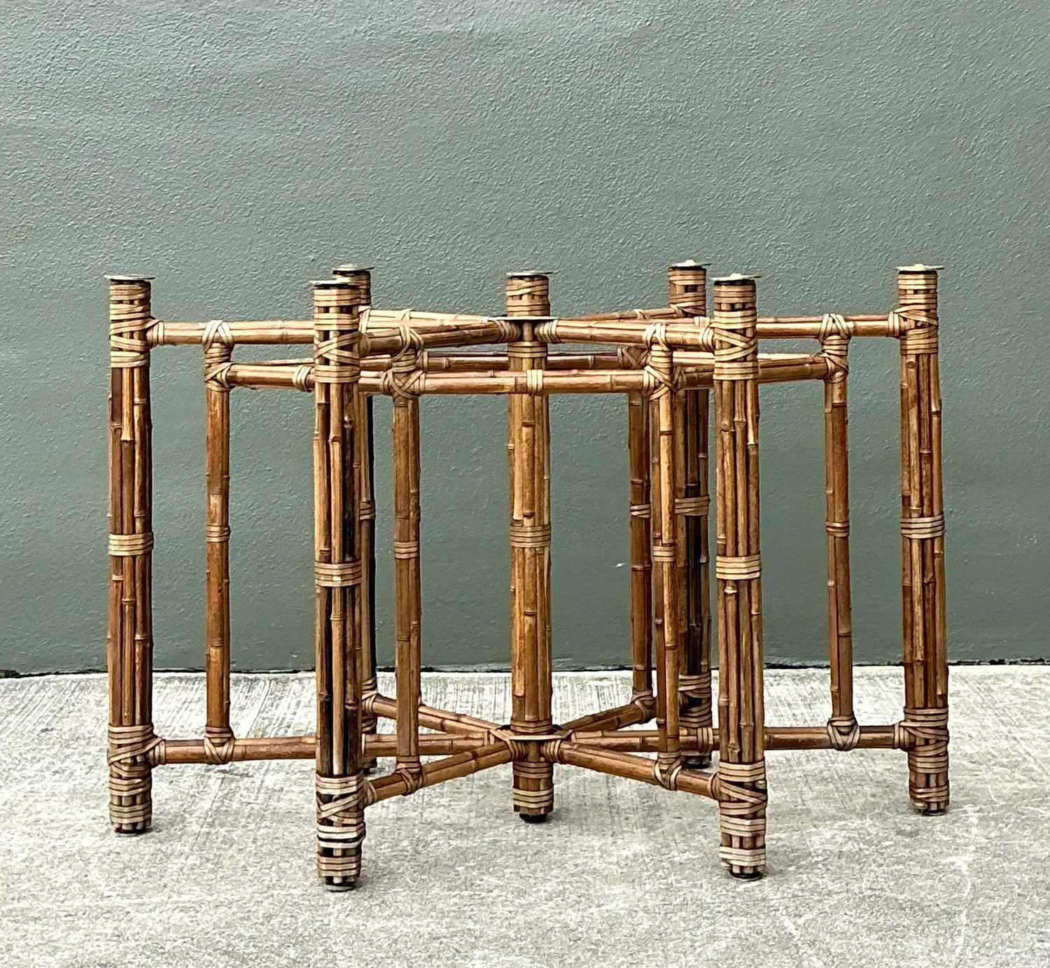 Vintage McGuire Hexagon Dining Table Pedestal — additional photo 5
