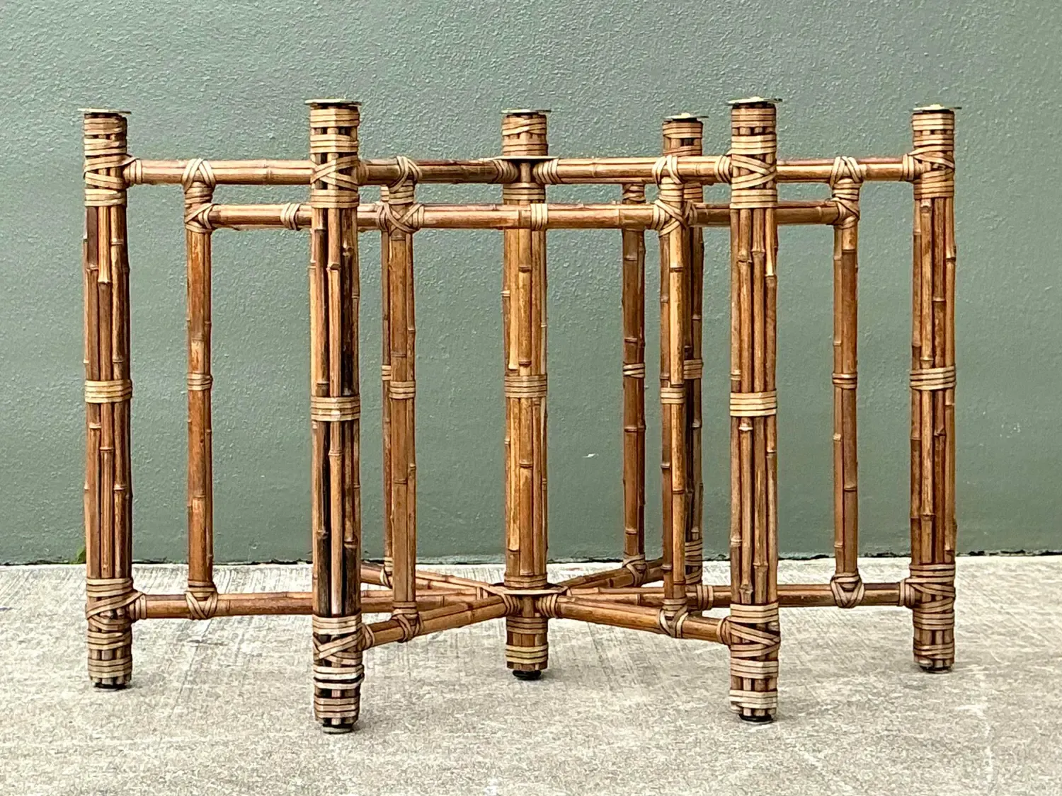 Vintage McGuire Hexagon Dining Table Pedestal — additional photo 6