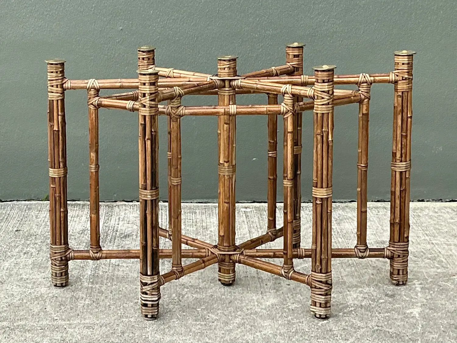 Vintage McGuire Hexagon Dining Table Pedestal — additional photo 7
