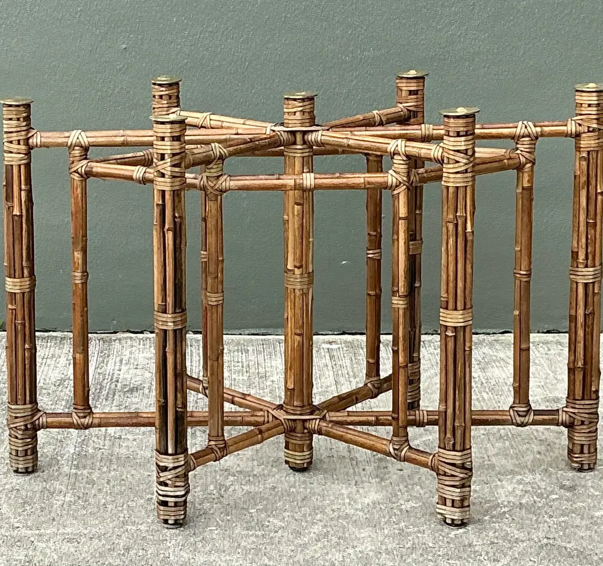 Vintage McGuire Hexagon Dining Table Pedestal — additional photo 6