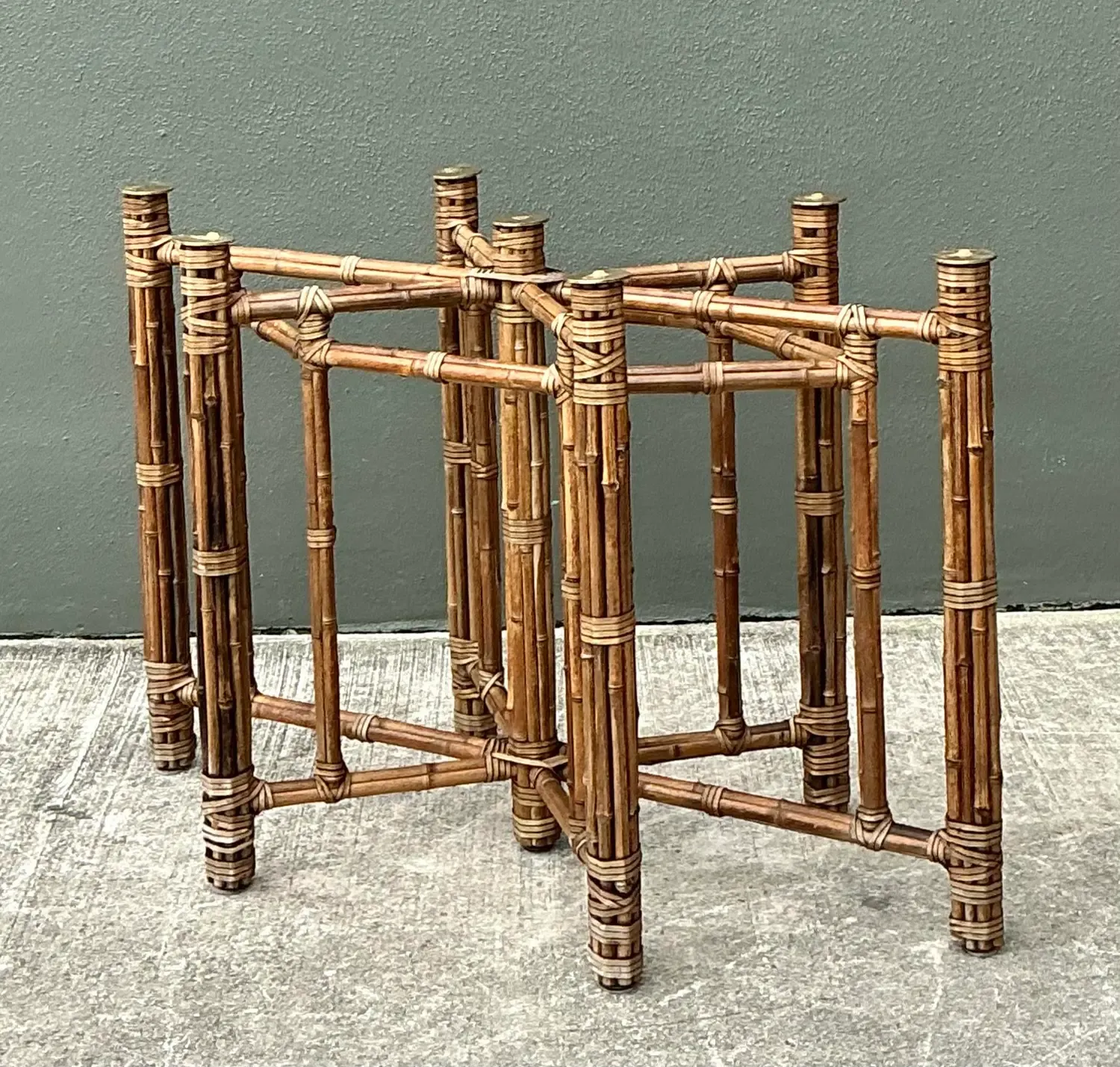 Vintage McGuire Hexagon Dining Table Pedestal — additional photo 8