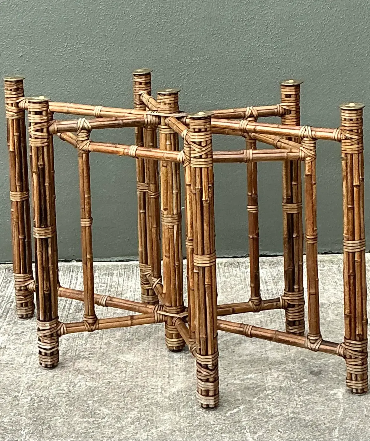 Vintage McGuire Hexagon Dining Table Pedestal — additional photo 7