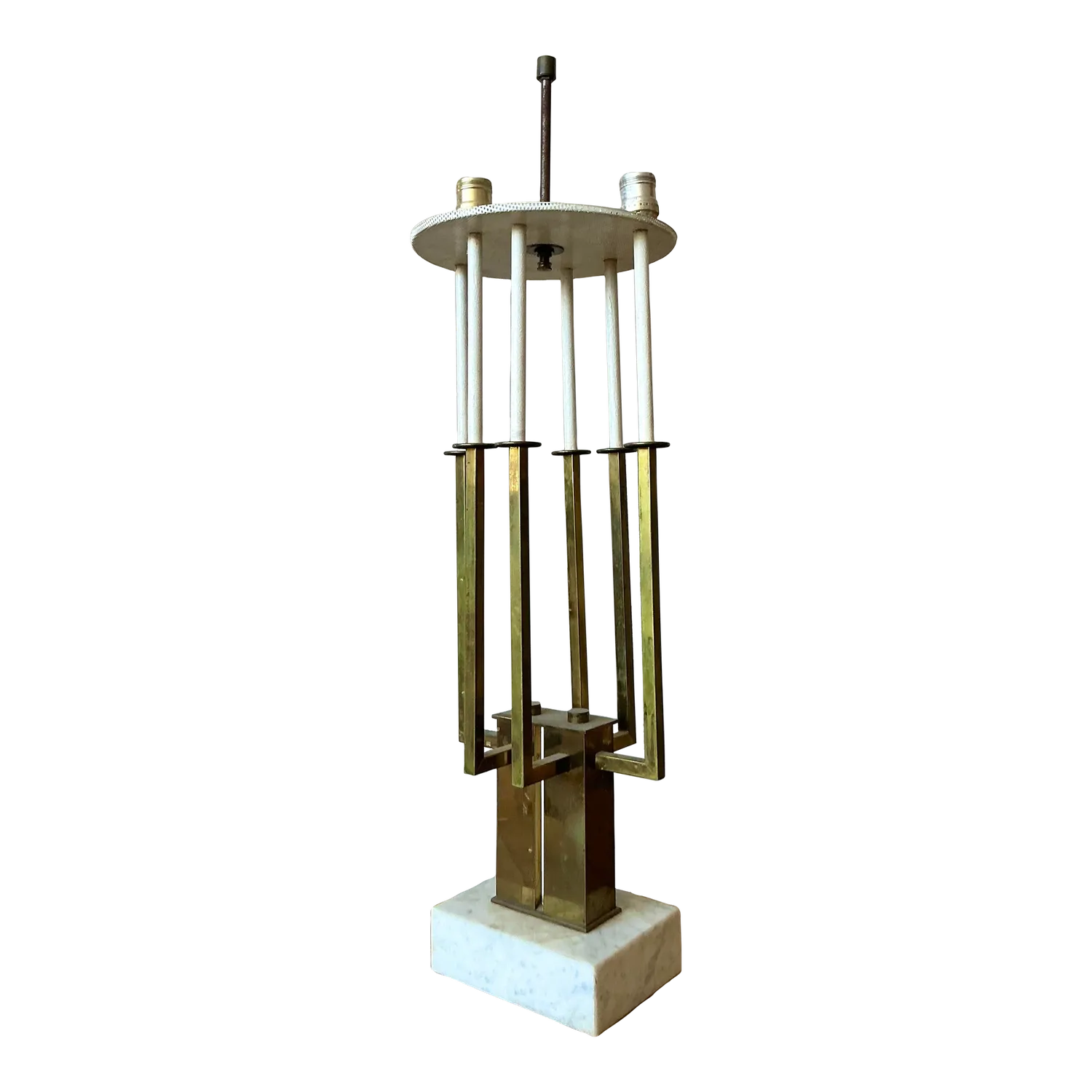 Vintage MCM Brass Candelabra Lamp After Tommi Parzinger — additional photo 1