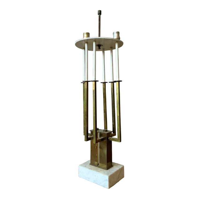 Vintage MCM Brass Candelabra Lamp After Tommi Parzinger — additional photo 1