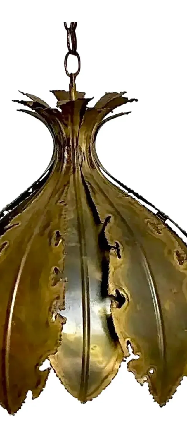 Vintage MCM Danish Holm Sorensen Torch Cut Chandelier
