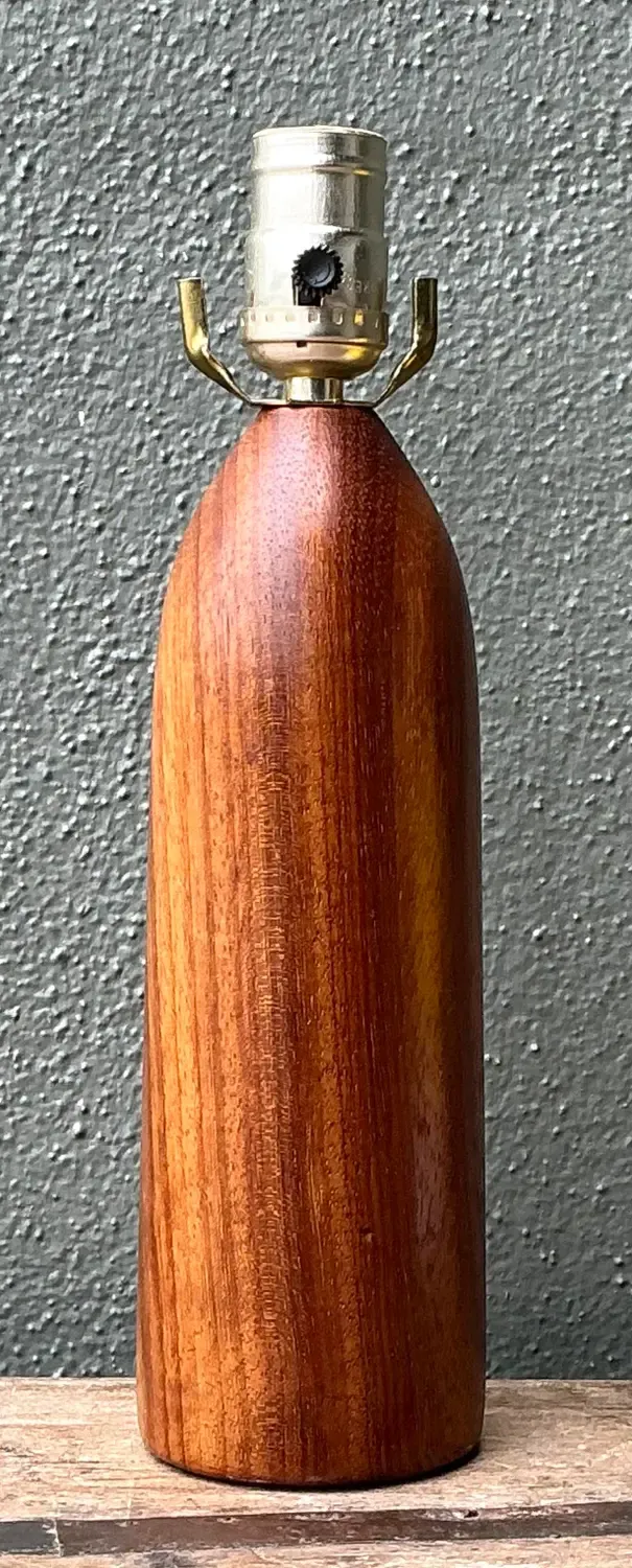 Vintage MCM Danish Wood Bullet Lamp — additional photo 3