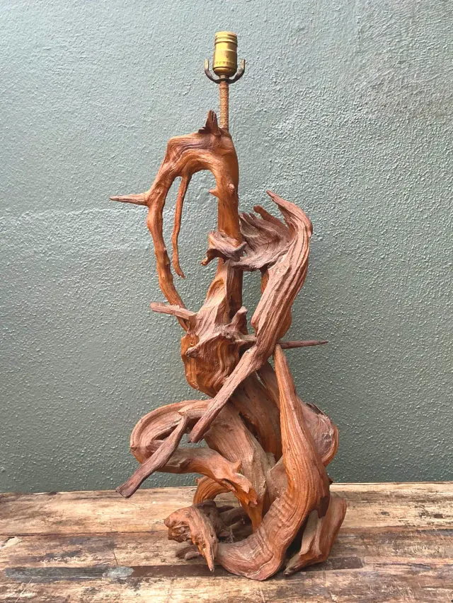 Vintage MCM Driftwood Lamp — additional photo 2