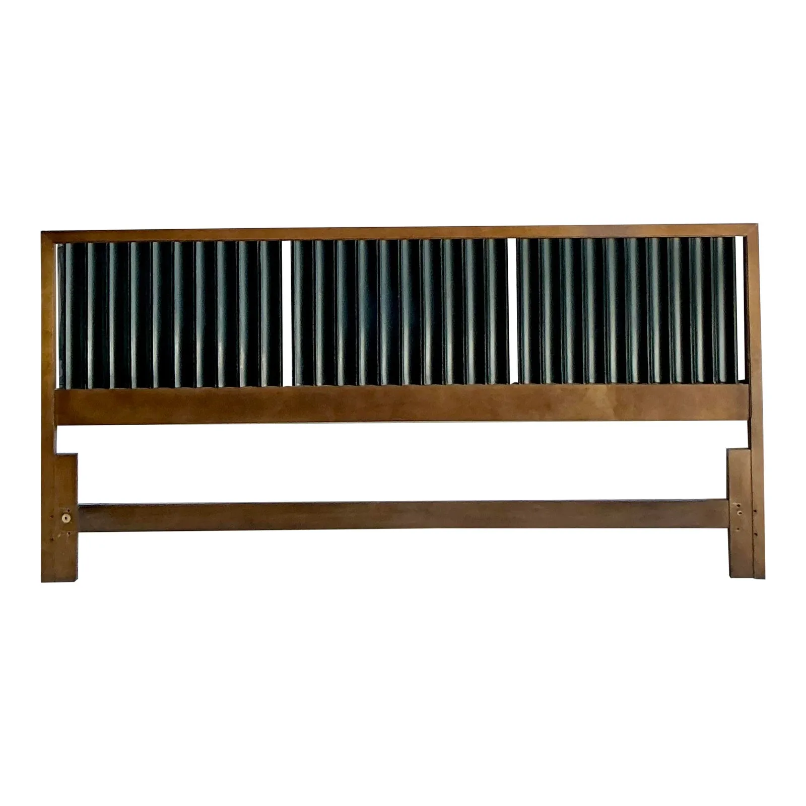 Vintage MCM Founders Fluted Ebony King Headboard — additional photo 1