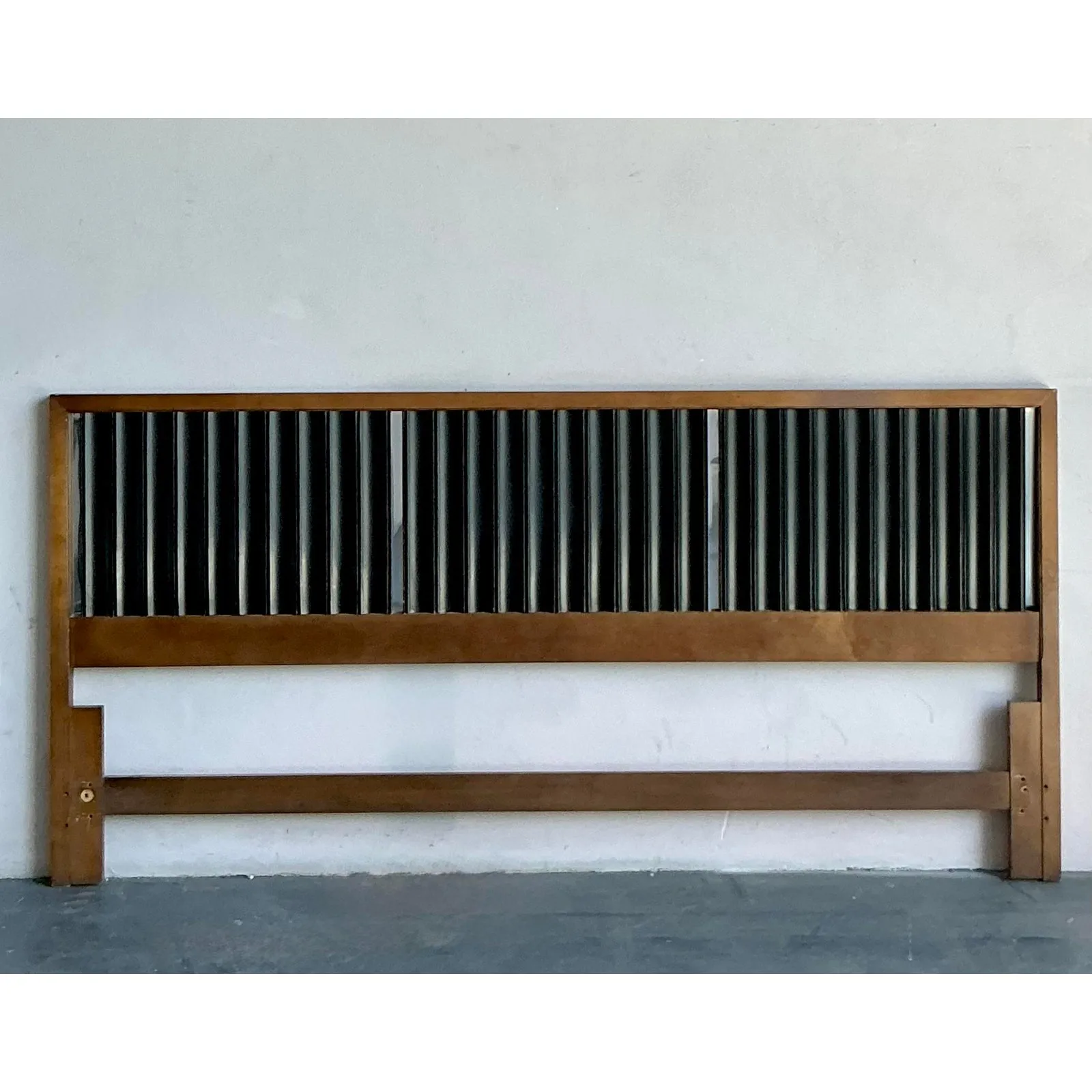 Vintage MCM Founders Fluted Ebony King Headboard — additional photo 2