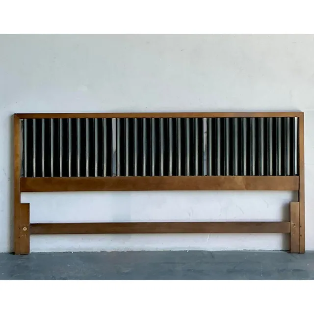 Vintage MCM Founders Fluted Ebony King Headboard — additional photo 2