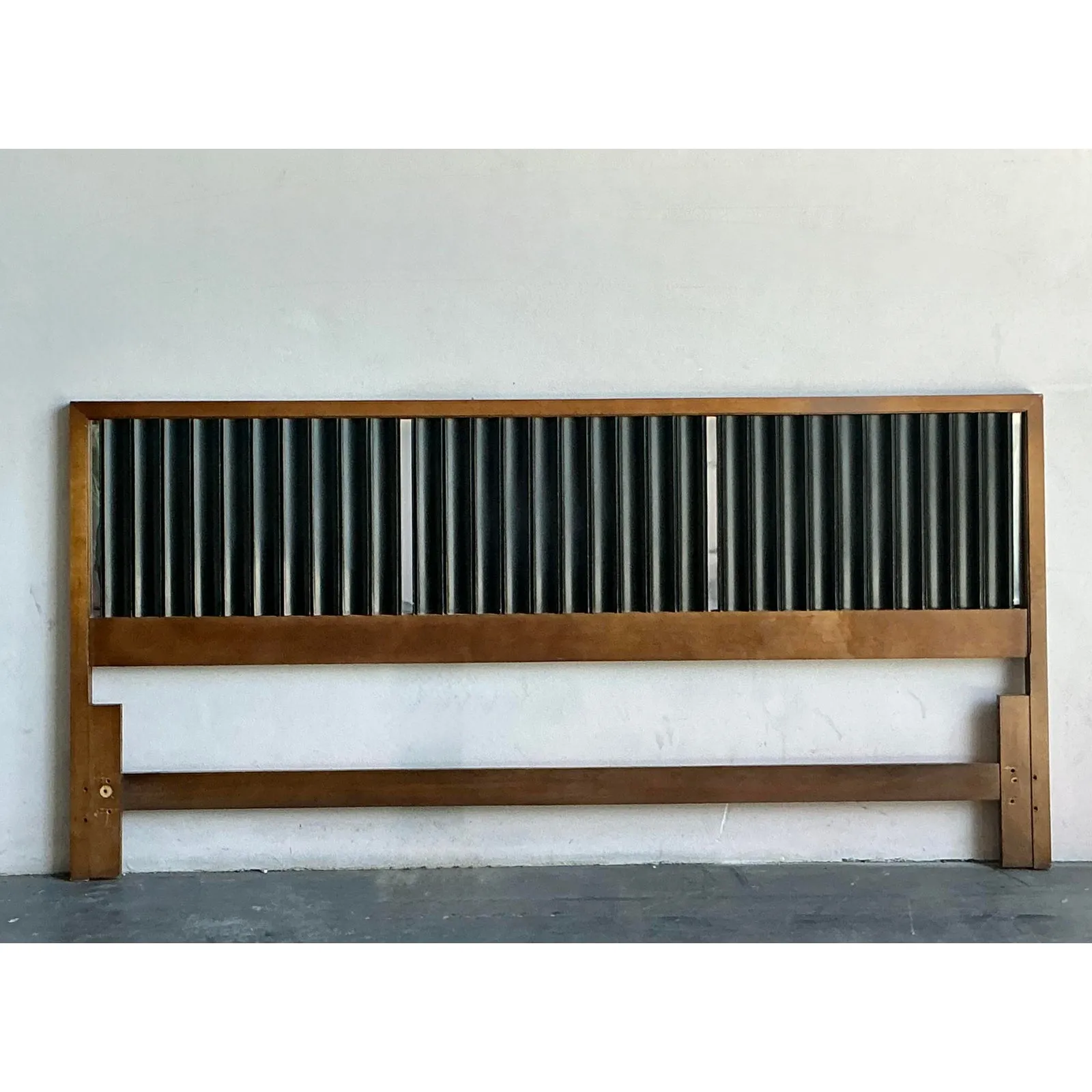 Vintage MCM Founders Fluted Ebony King Headboard — additional photo 3