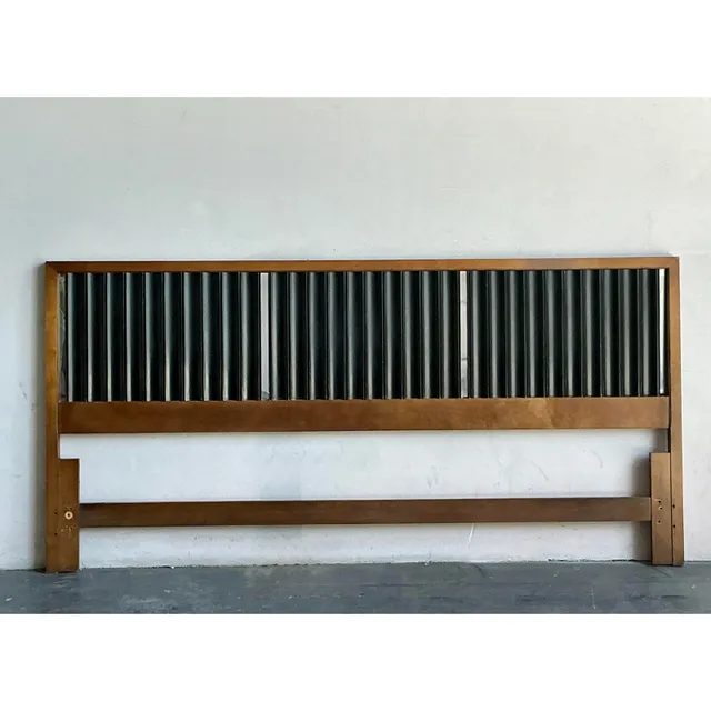 Vintage MCM Founders Fluted Ebony King Headboard — additional photo 3