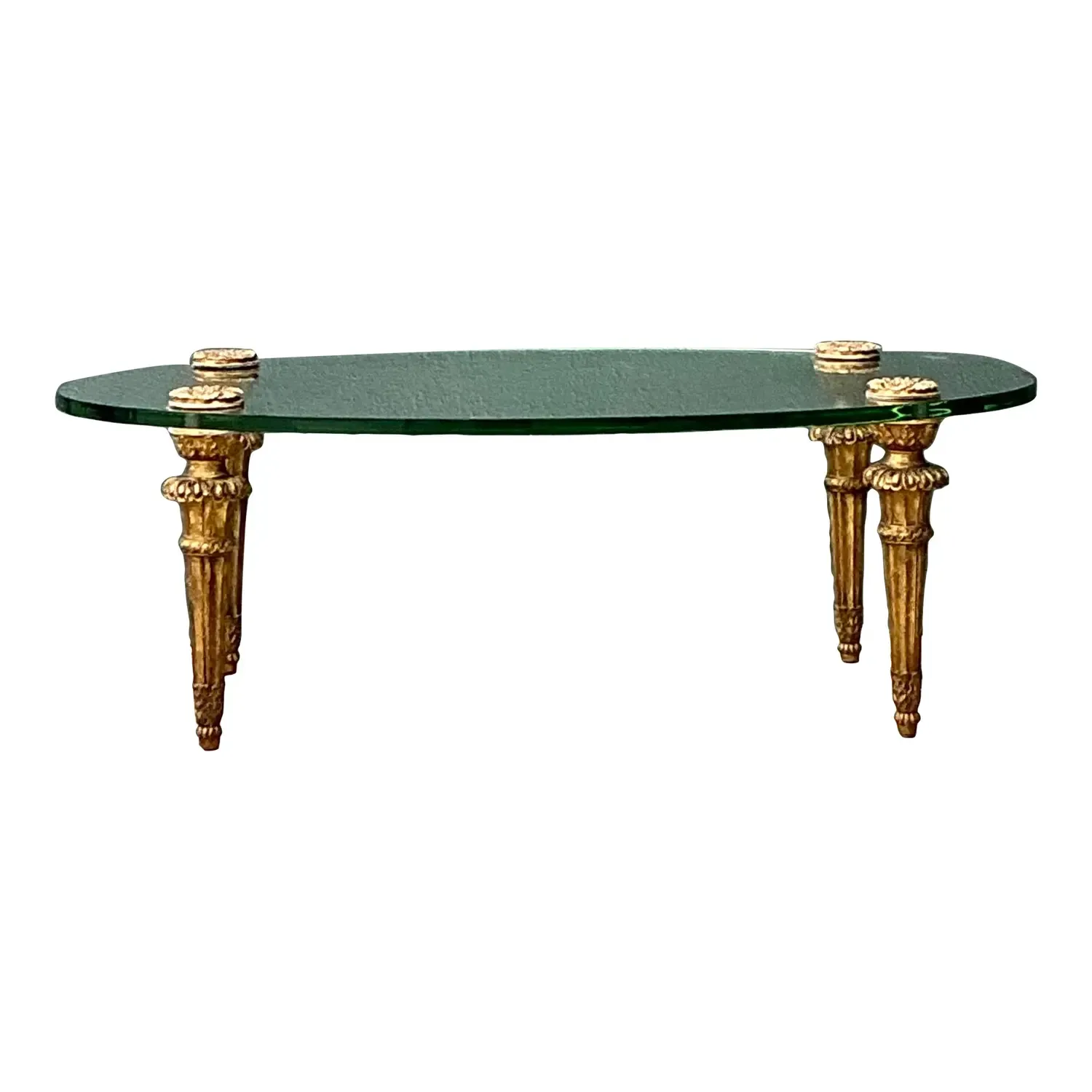 Vintage MCM Gilt Wood Coffee Table After Maison Jansen
