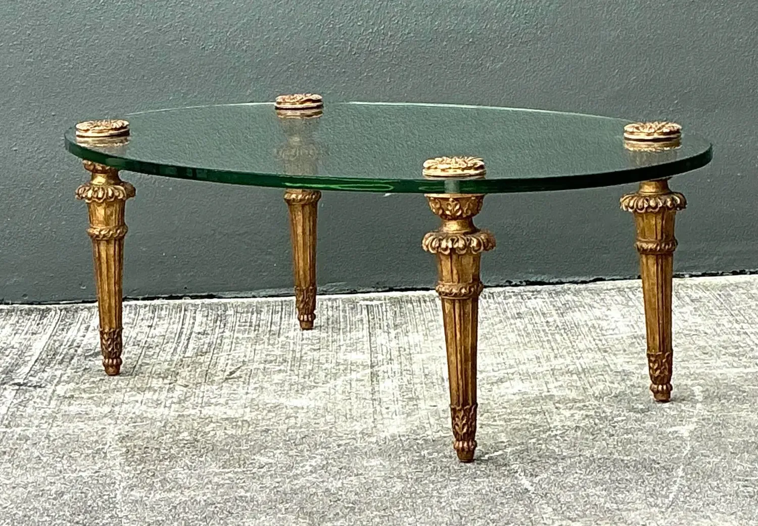 Vintage MCM Gilt Wood Coffee Table After Maison Jansen — additional photo 3