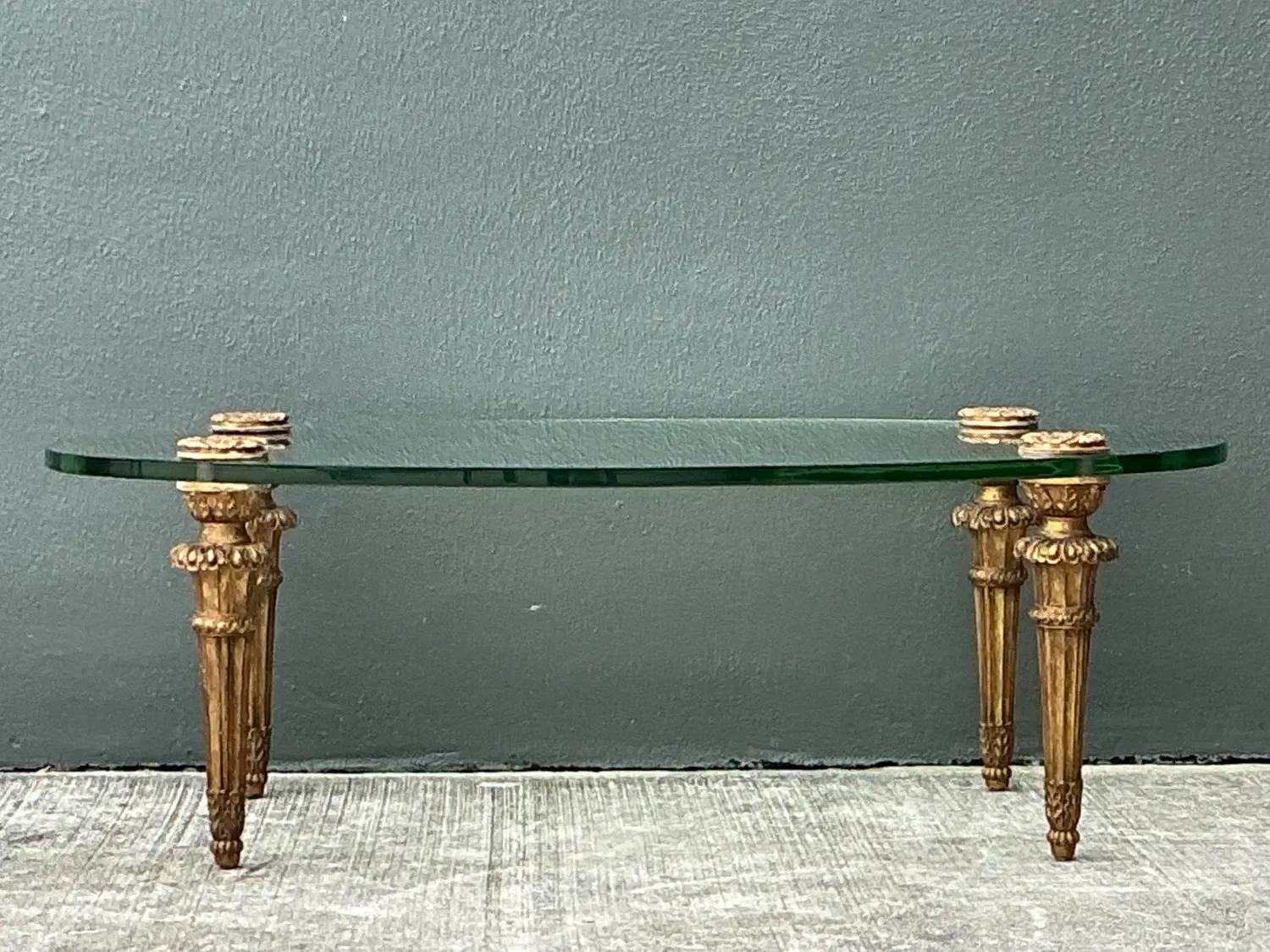 Vintage MCM Gilt Wood Coffee Table After Maison Jansen — additional photo 4