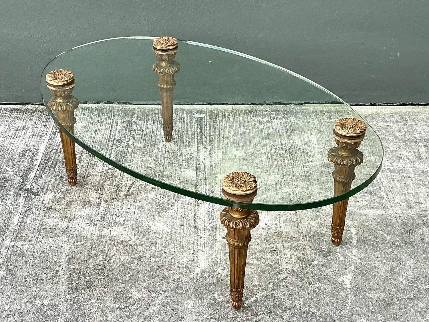 Vintage MCM Gilt Wood Coffee Table After Maison Jansen — additional photo 6