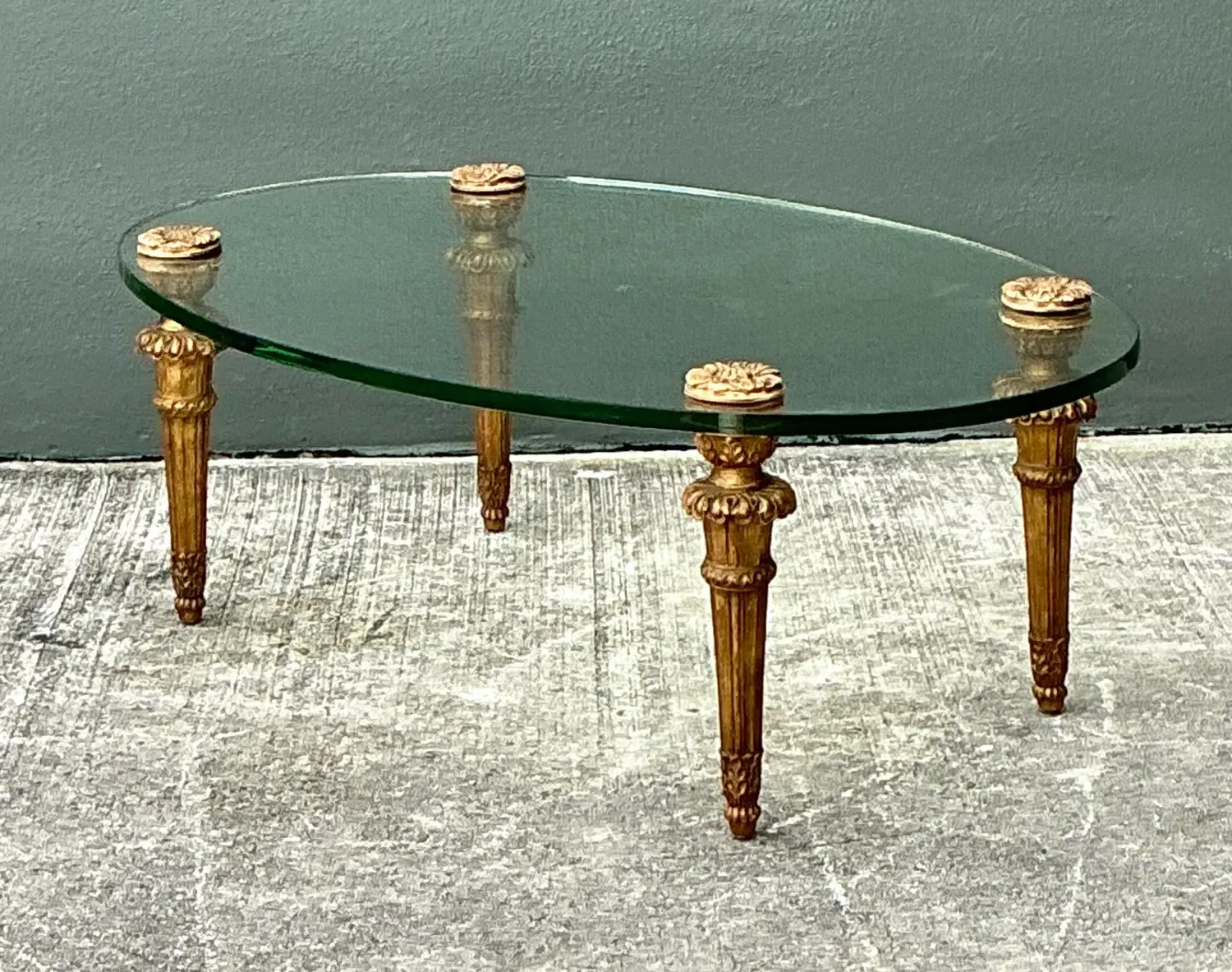Vintage MCM Gilt Wood Coffee Table After Maison Jansen — additional photo 7