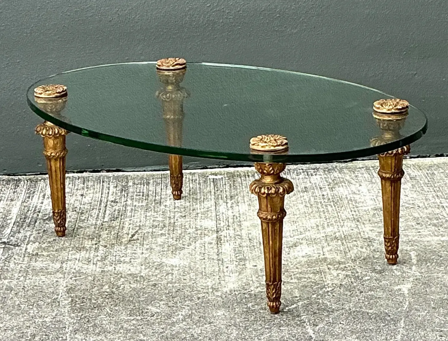 Vintage MCM Gilt Wood Coffee Table After Maison Jansen — additional photo 8