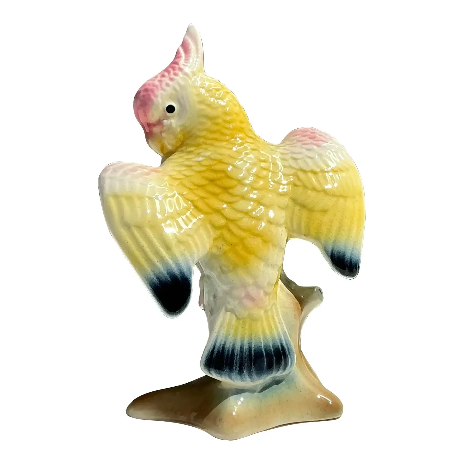 Vintage MCM Glazed Ceramic Cockatoo — additional photo 1