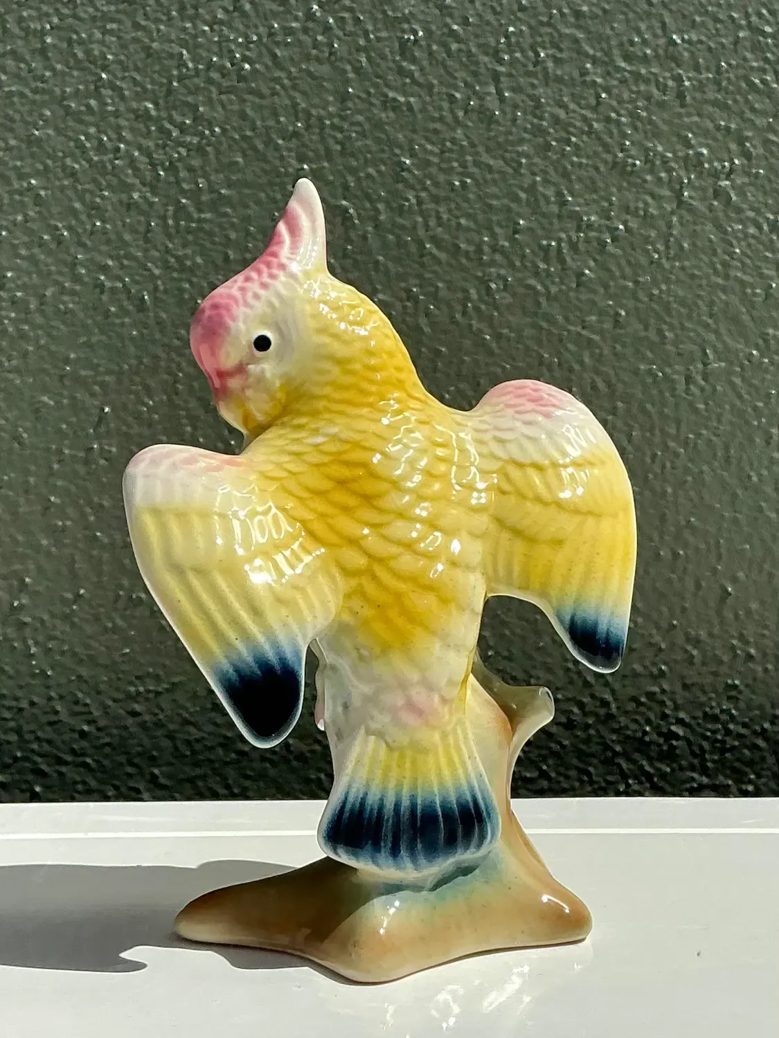 Vintage MCM Glazed Ceramic Cockatoo — additional photo 2
