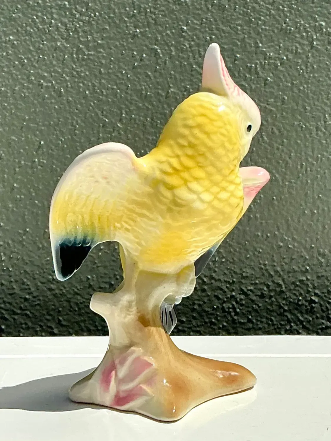 Vintage MCM Glazed Ceramic Cockatoo — additional photo 4