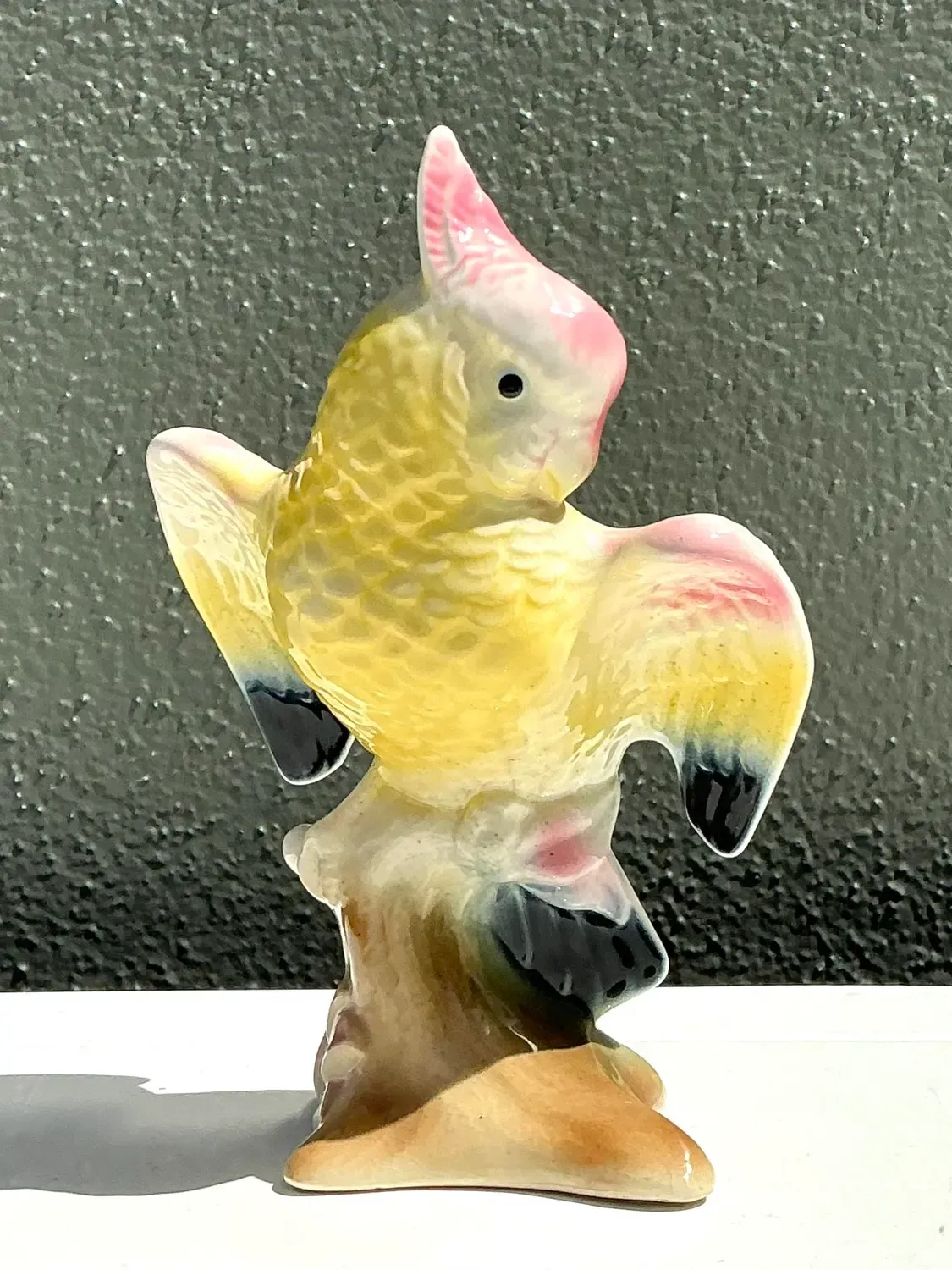 Vintage MCM Glazed Ceramic Cockatoo — additional photo 5
