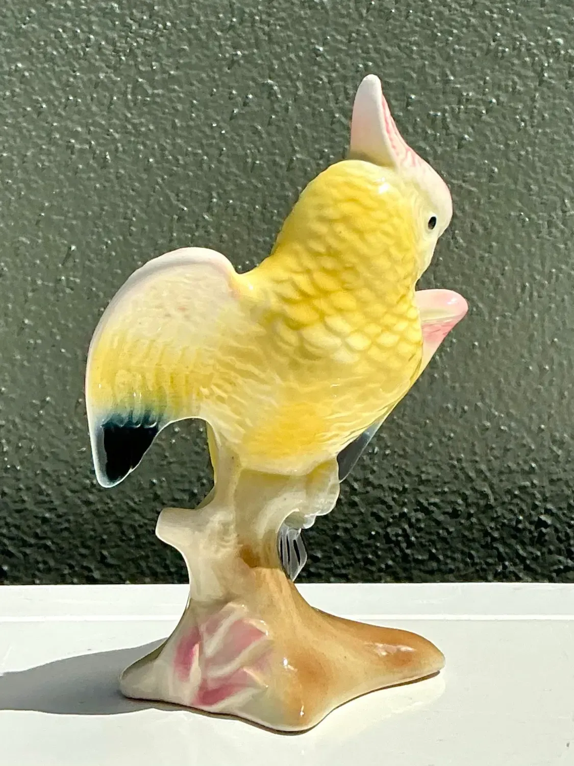 Vintage MCM Glazed Ceramic Cockatoo — additional photo 7