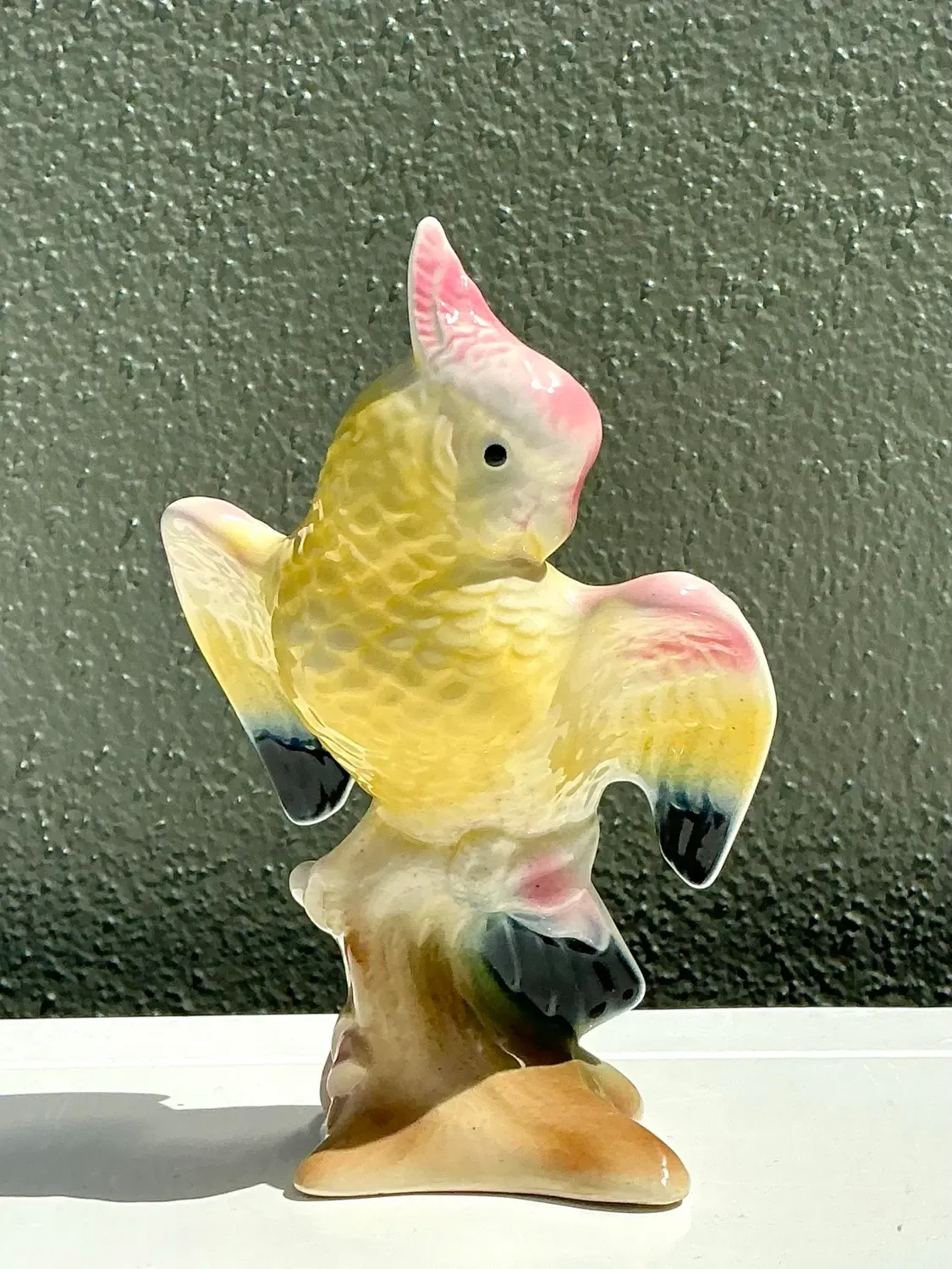 Vintage MCM Glazed Ceramic Cockatoo — additional photo 8