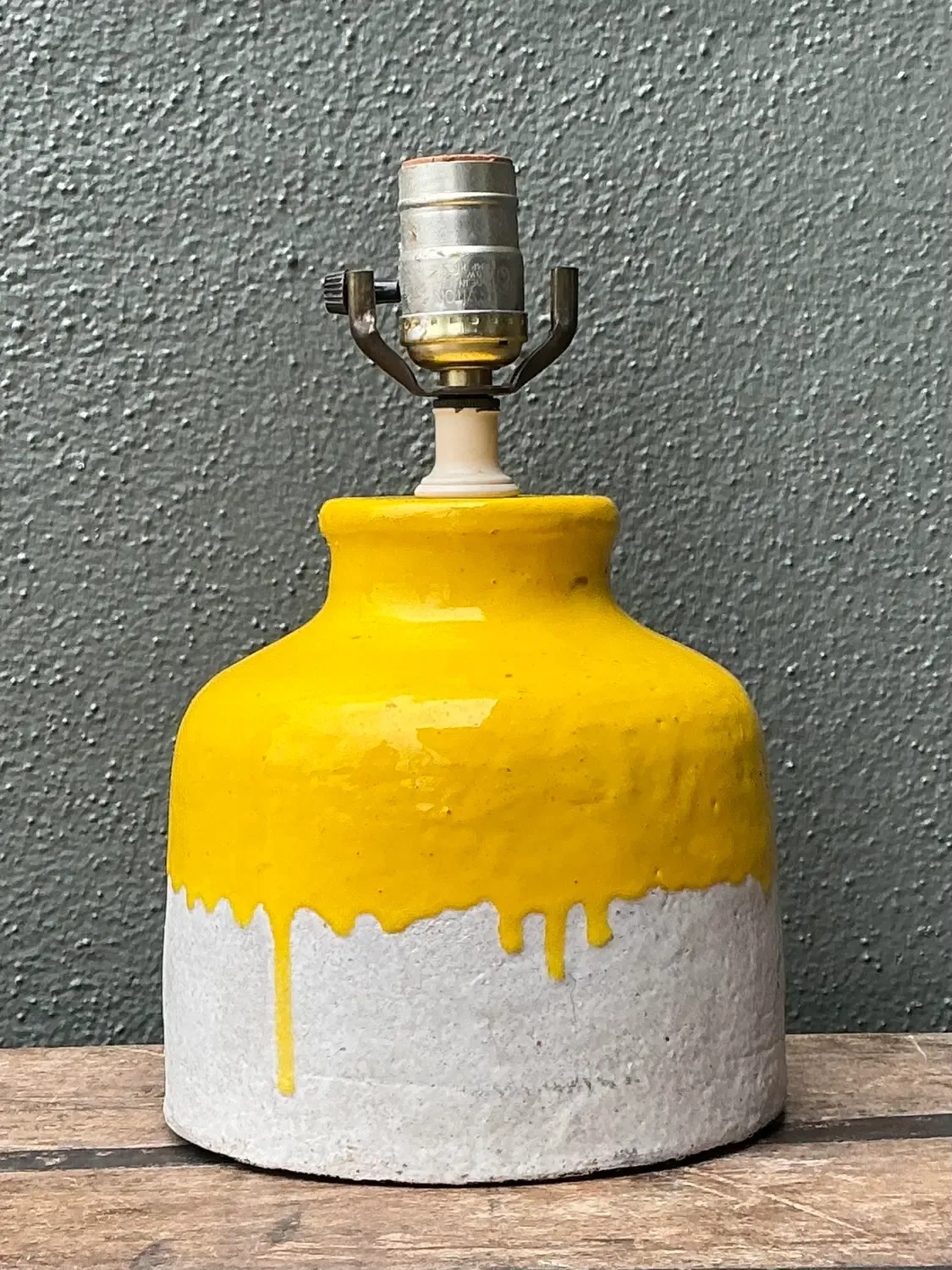 Vintage MCM Glazed Ceramic Lamp - Ceramic, 6.75W x 17H — additional photo 2