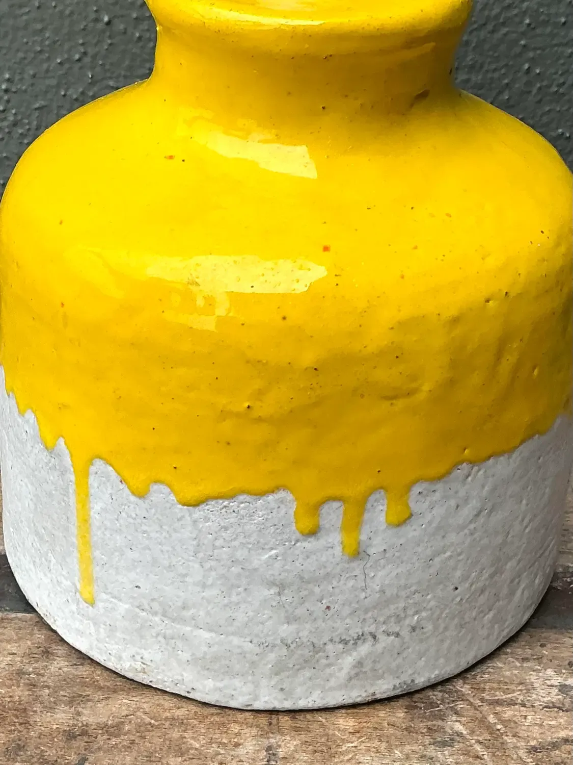 Vintage MCM Glazed Ceramic Lamp - Ceramic, 6.75W x 17H — additional photo 3