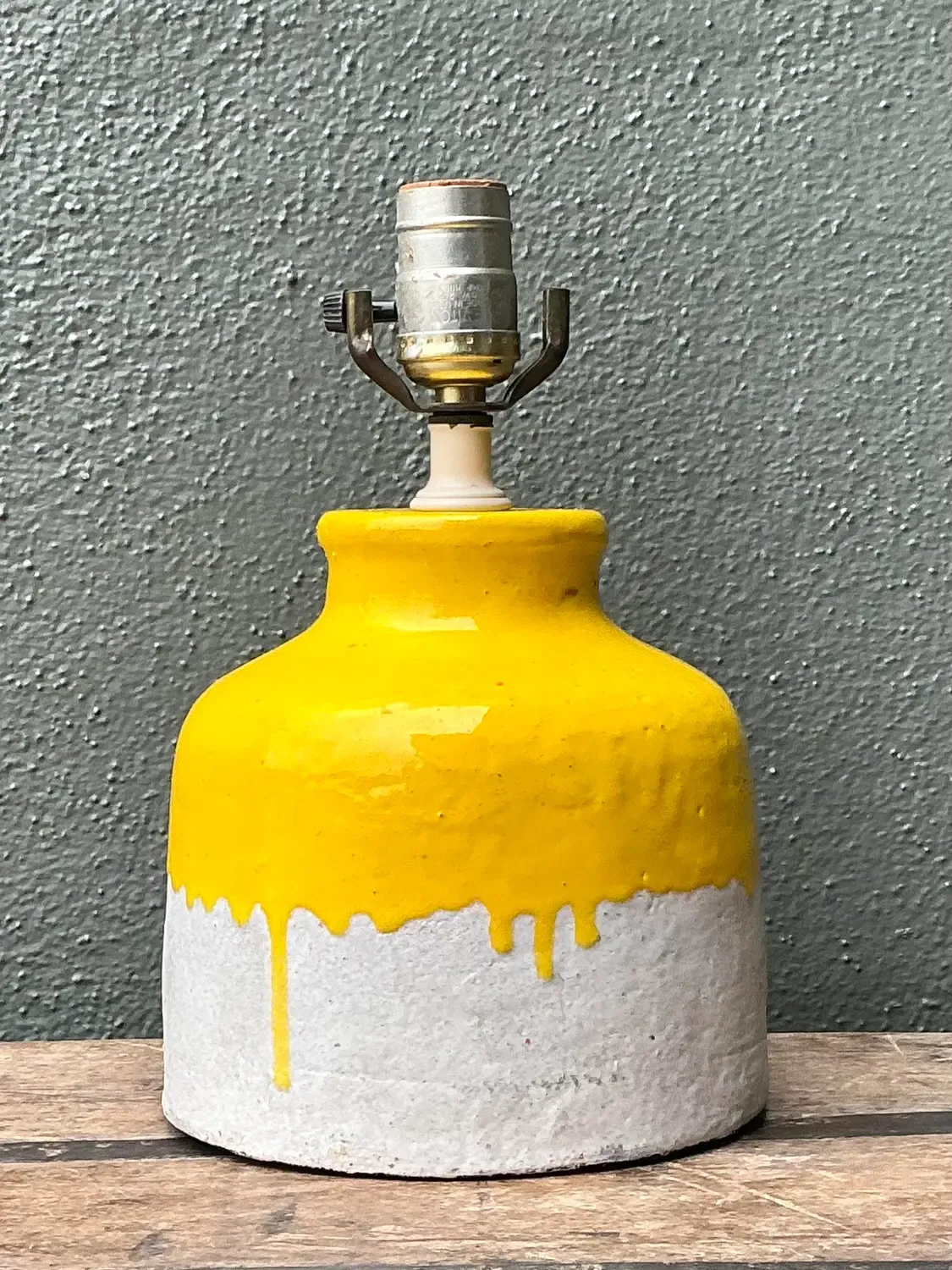 Vintage MCM Glazed Ceramic Lamp - Ceramic, 6.75W x 17H — additional photo 6