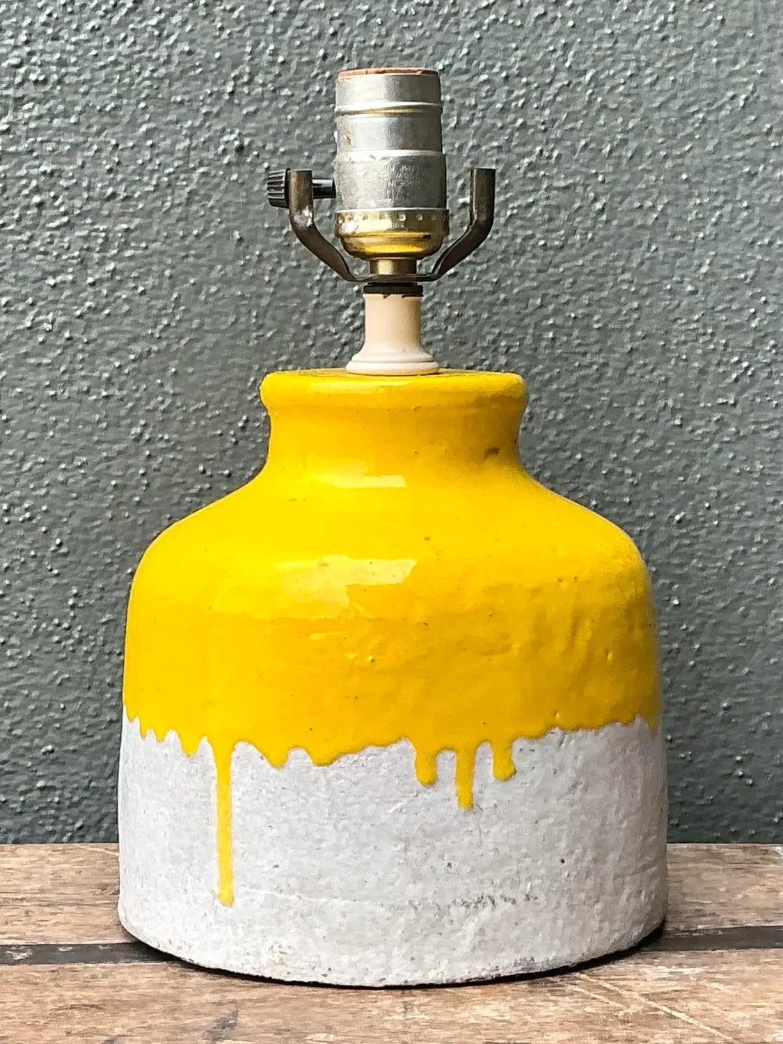Vintage MCM Glazed Ceramic Lamp - Ceramic, 6.75W x 17H — additional photo 7